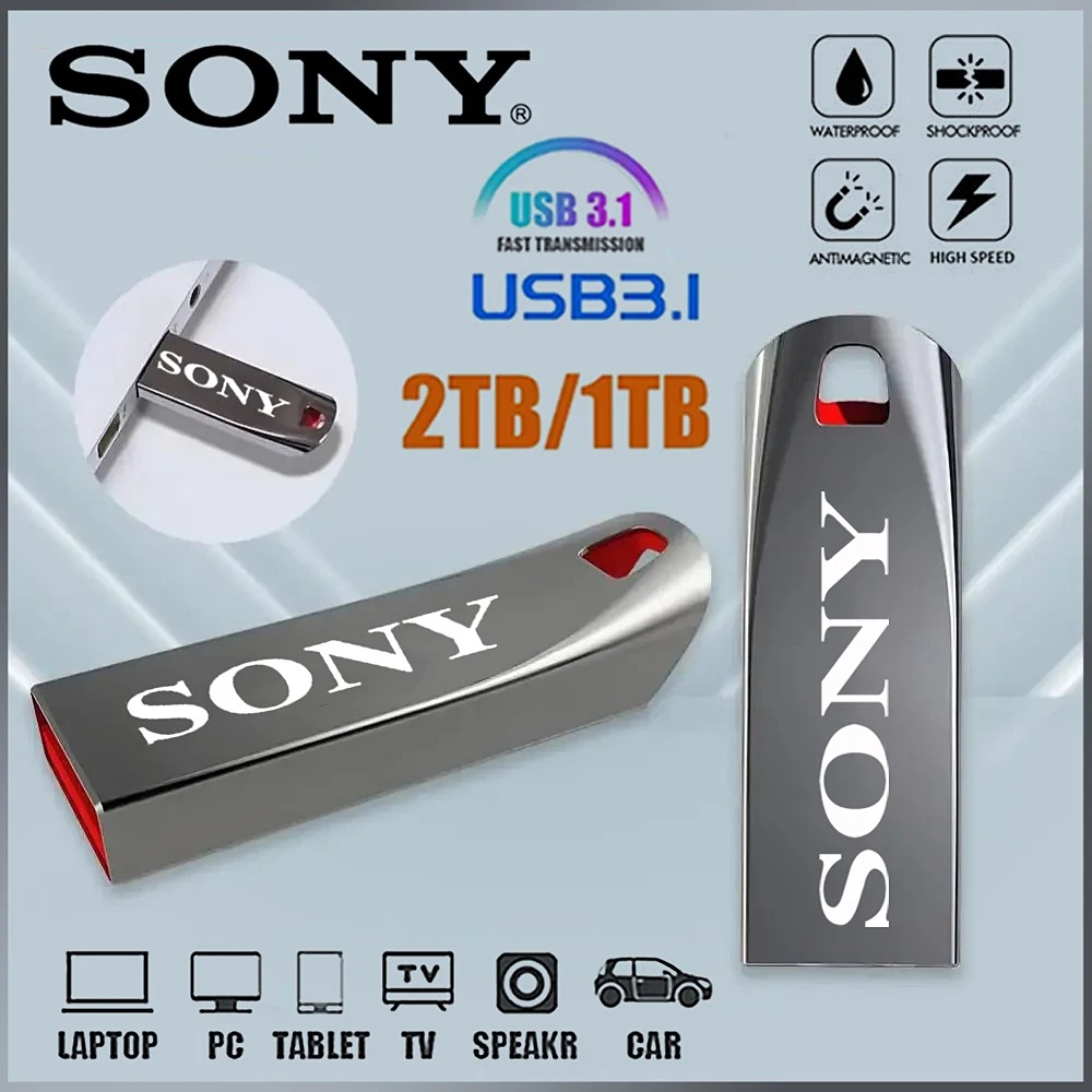 .SONY Original 2TB USB 3.0 Flash Drives High Speed Metal Pendrive 1TB 2GB Portable Usb Drive Waterproof Memoria Usb Flash Disk Sony USB 3.1 Flash Drive