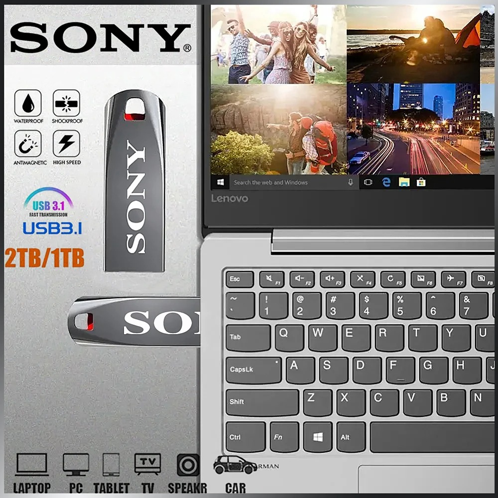 .SONY Original 2TB USB 3.0 Flash Drives High Speed Metal Pendrive 1TB 2GB Portable Usb Drive Waterproof Memoria Usb Flash Disk Sony USB 3.1 Flash Drive