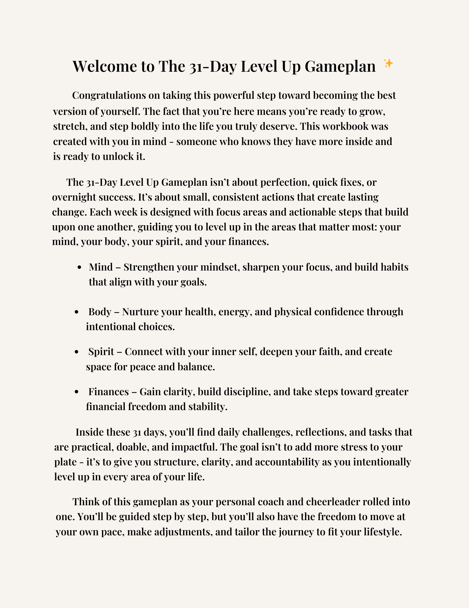 The 31-Day Level Up Gameplan