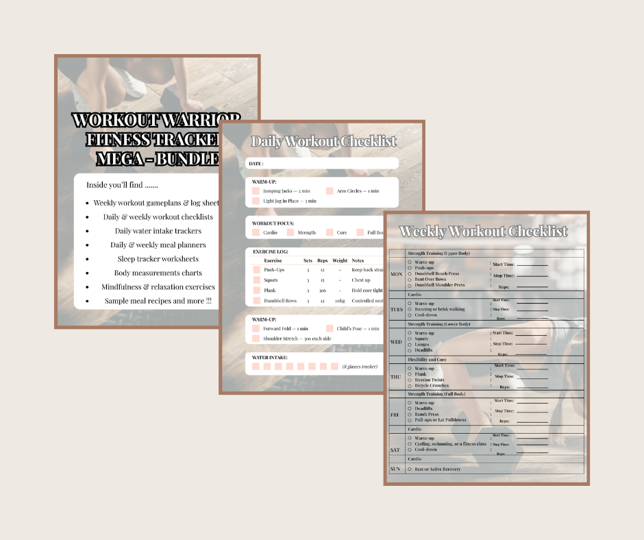 Workout Warrior Fitness Tracker Mega Bundle (Digital Download)
