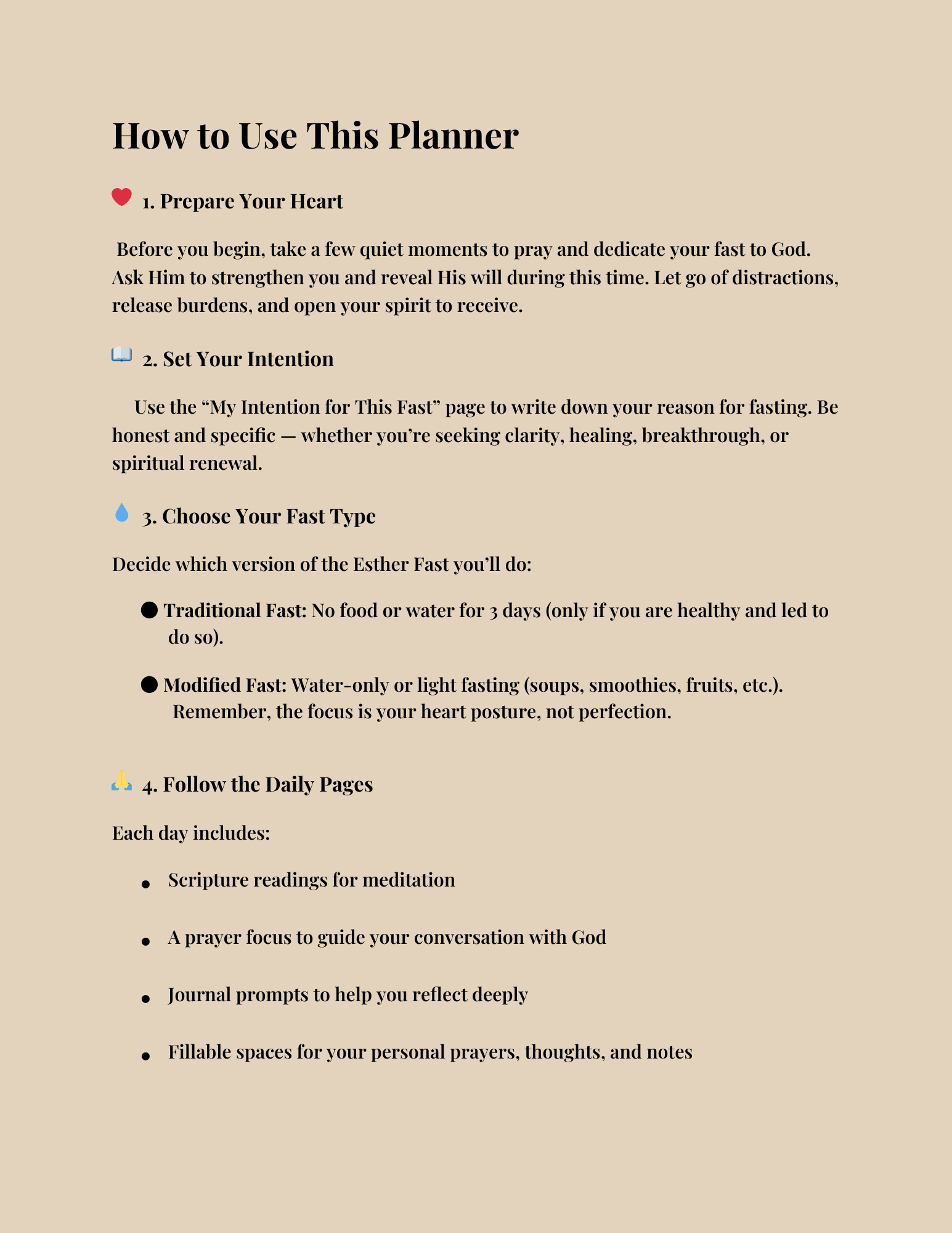 The 3-Day Esther Fast Journal and Planner (Digital Download)