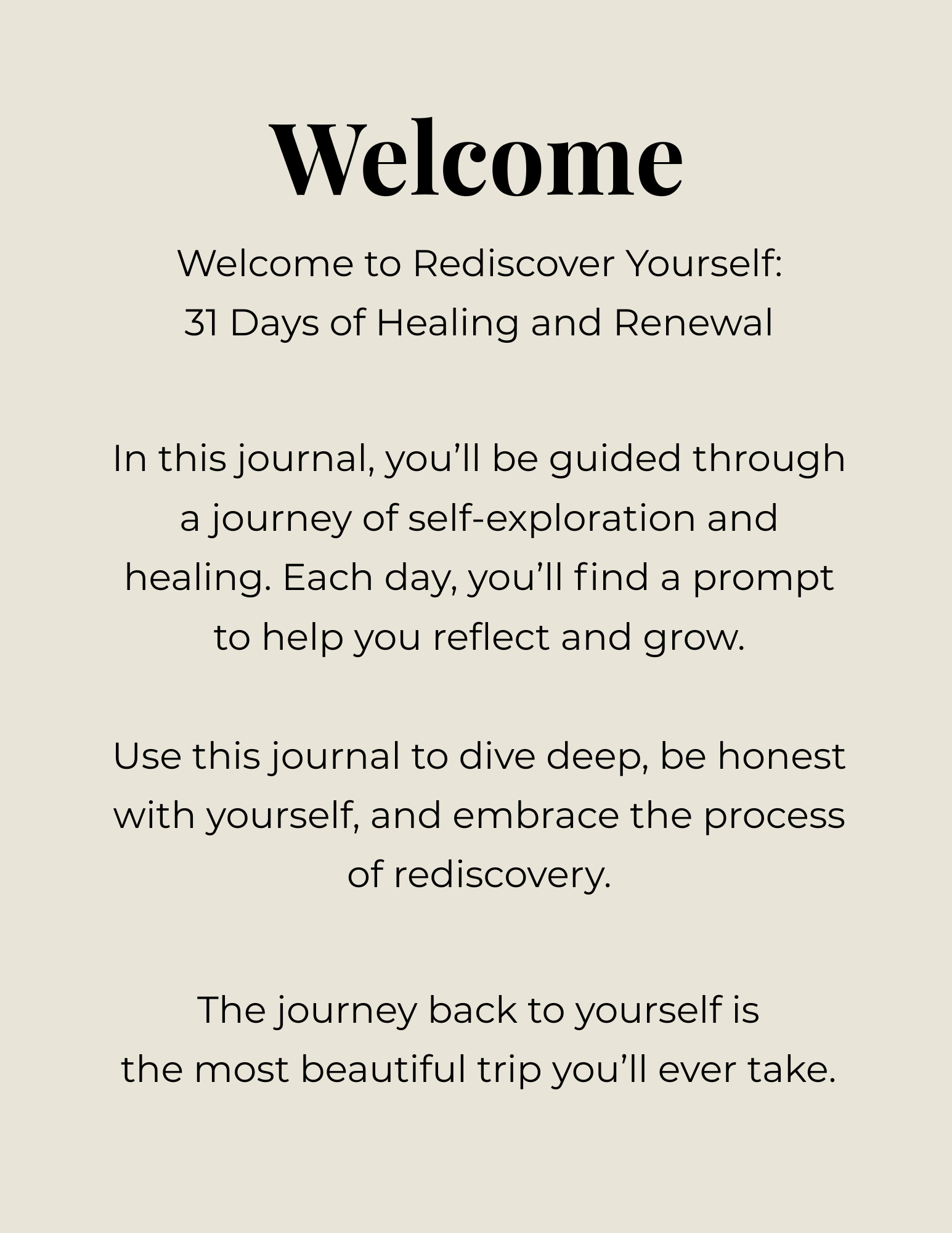 Rediscover Yourself: 31 Days of Healing & Renewal Journal (Digital Download)