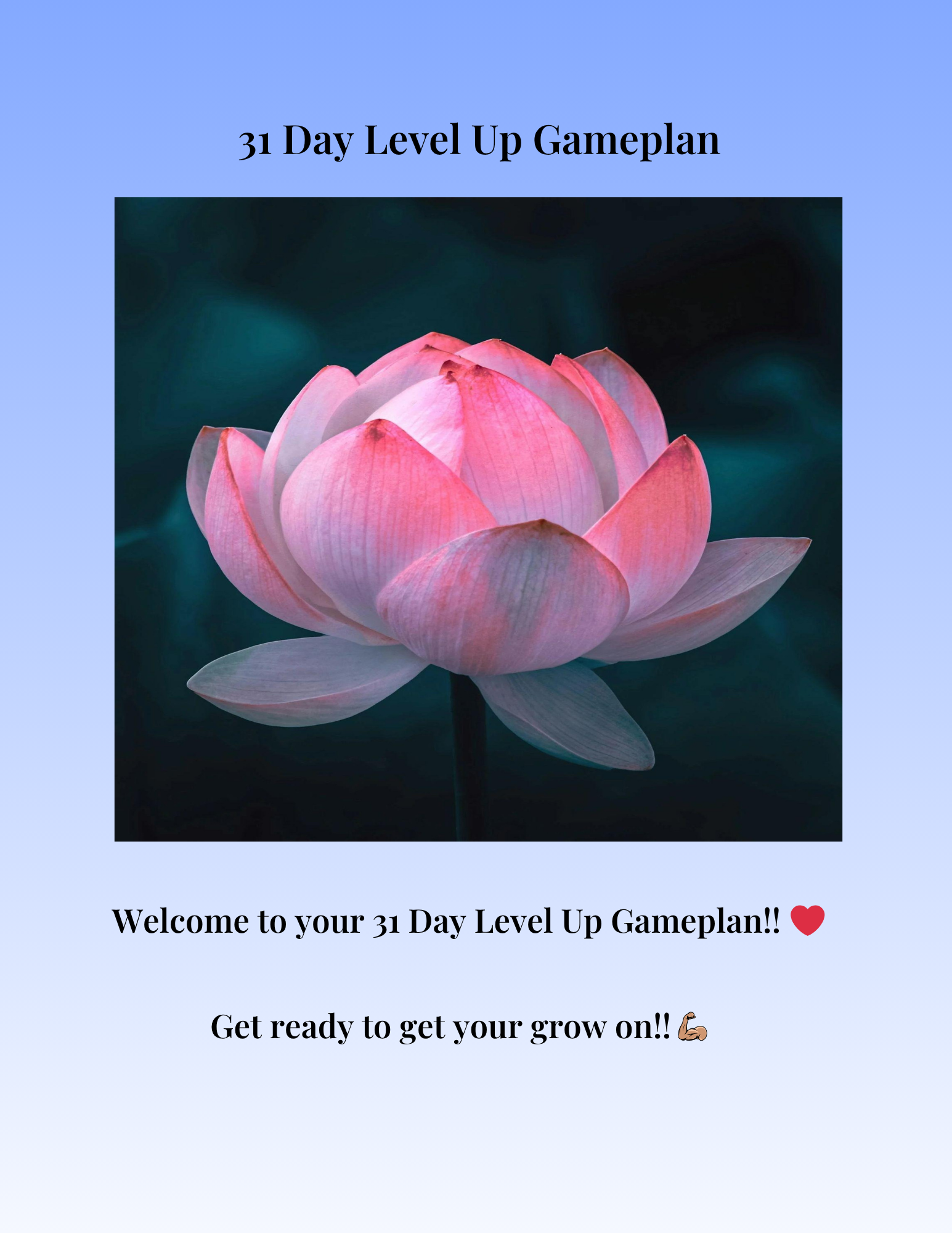 The 31-Day Level Up Gameplan: Self-Improvement Workbook (Digital Download)