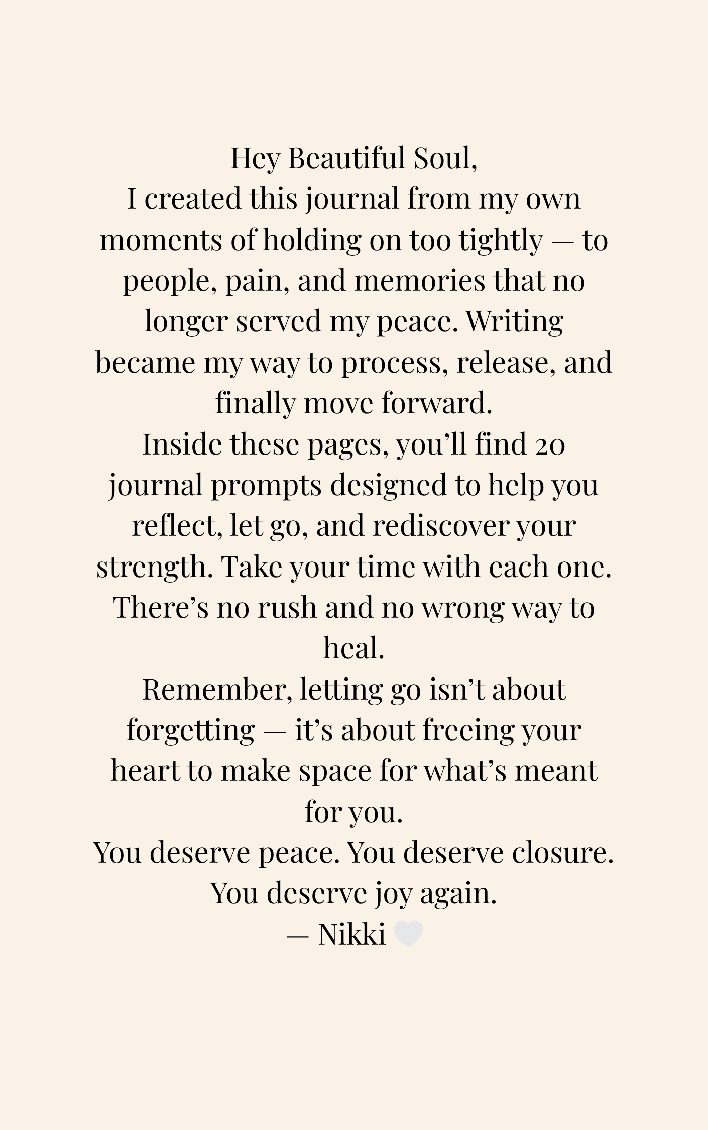 Healing Through Release: 20 Journal Prompts For Letting Go (Digital Download)