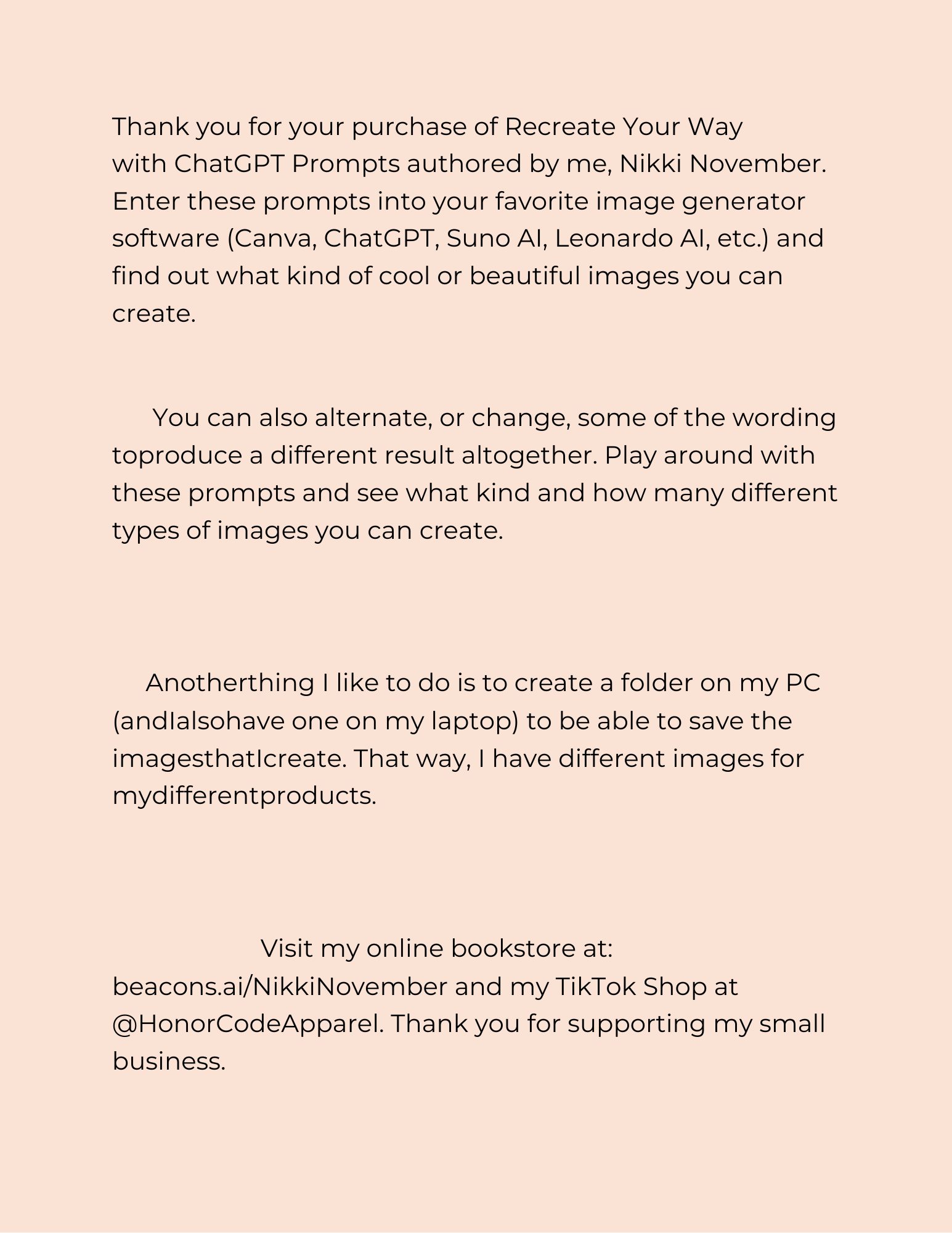 Recreate Your Way with ChatGPT Prompts E-Book (Digital Download)