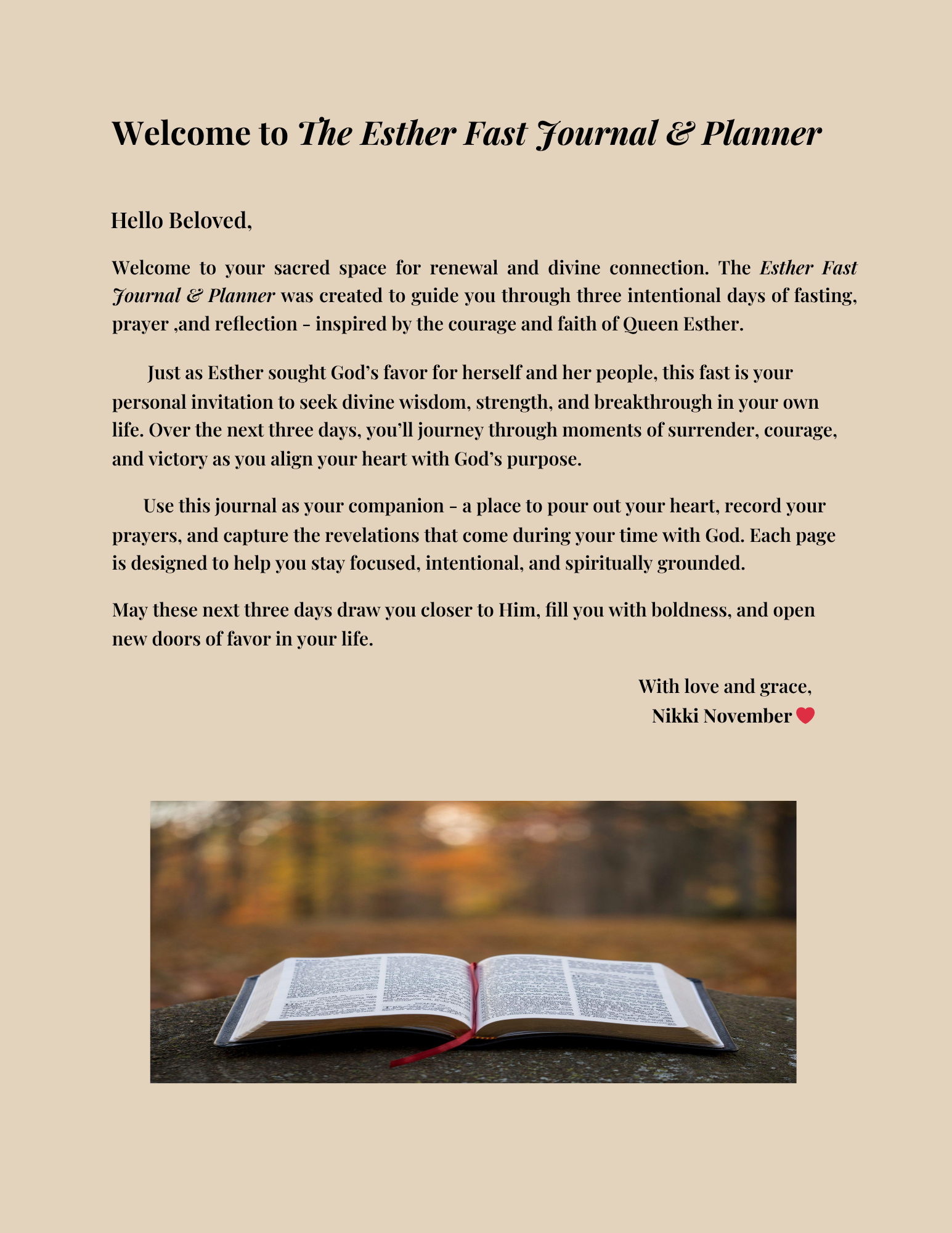 The 3-Day Esther Fast Journal and Planner (Digital Download)