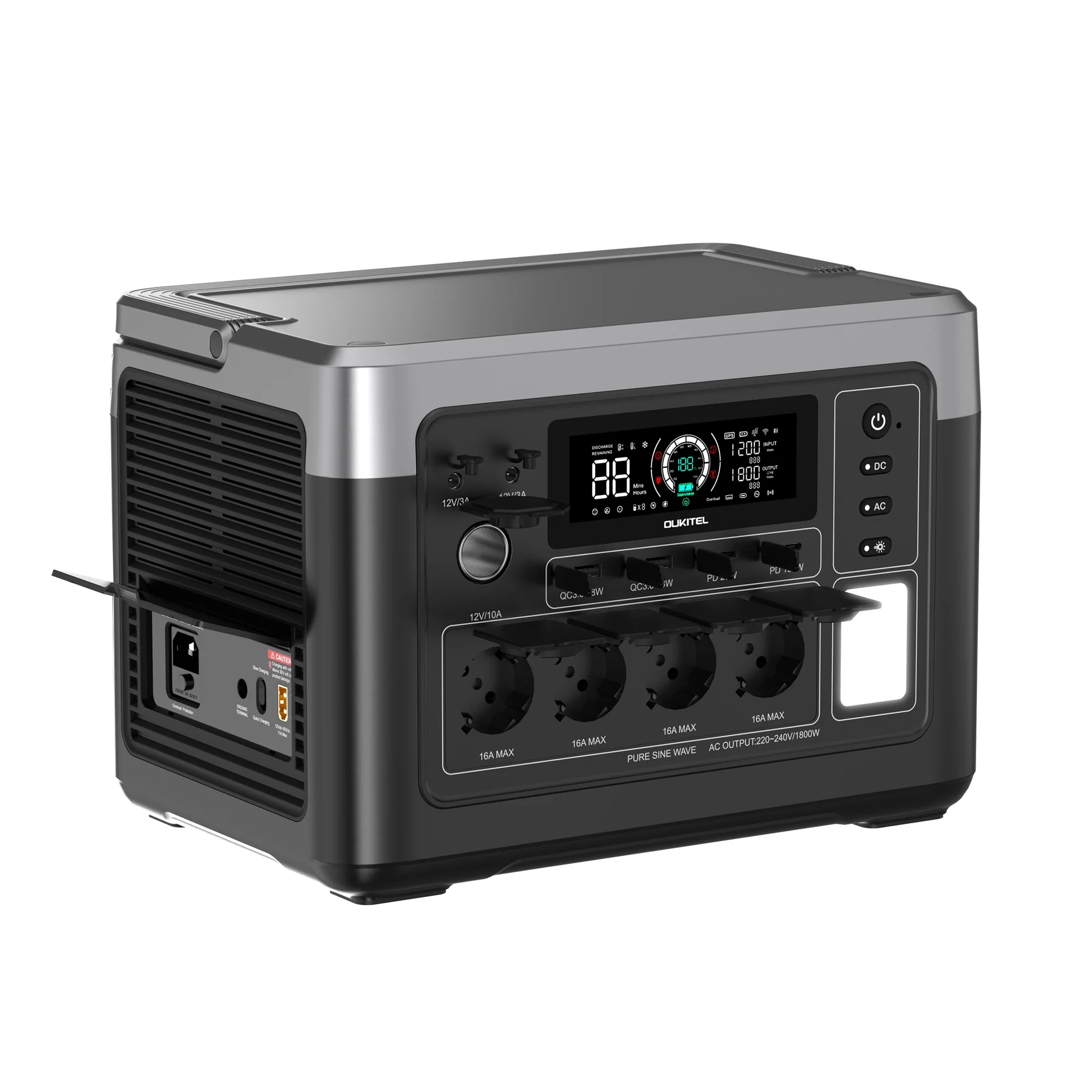 OUKITEL P1000 PLUS / P1500 PLUS kannettava virta-asema 1800W/1024Wh - 1800W/1536Wh