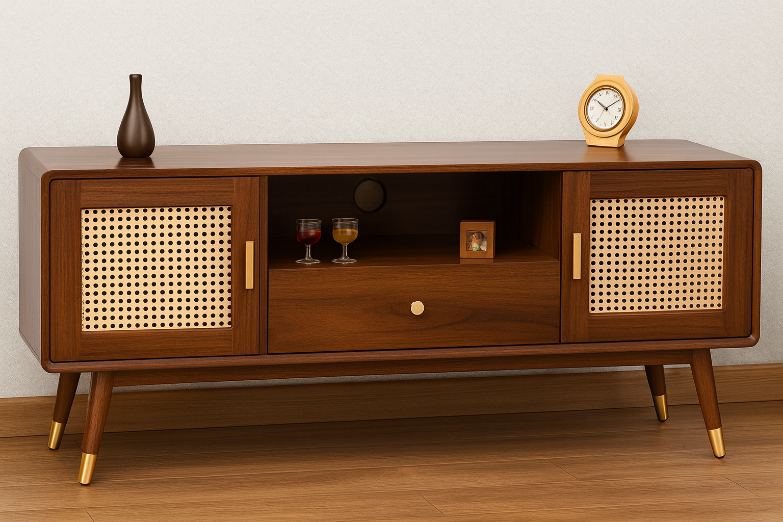 Mid-century Modern Teak Wood TV Cabinet