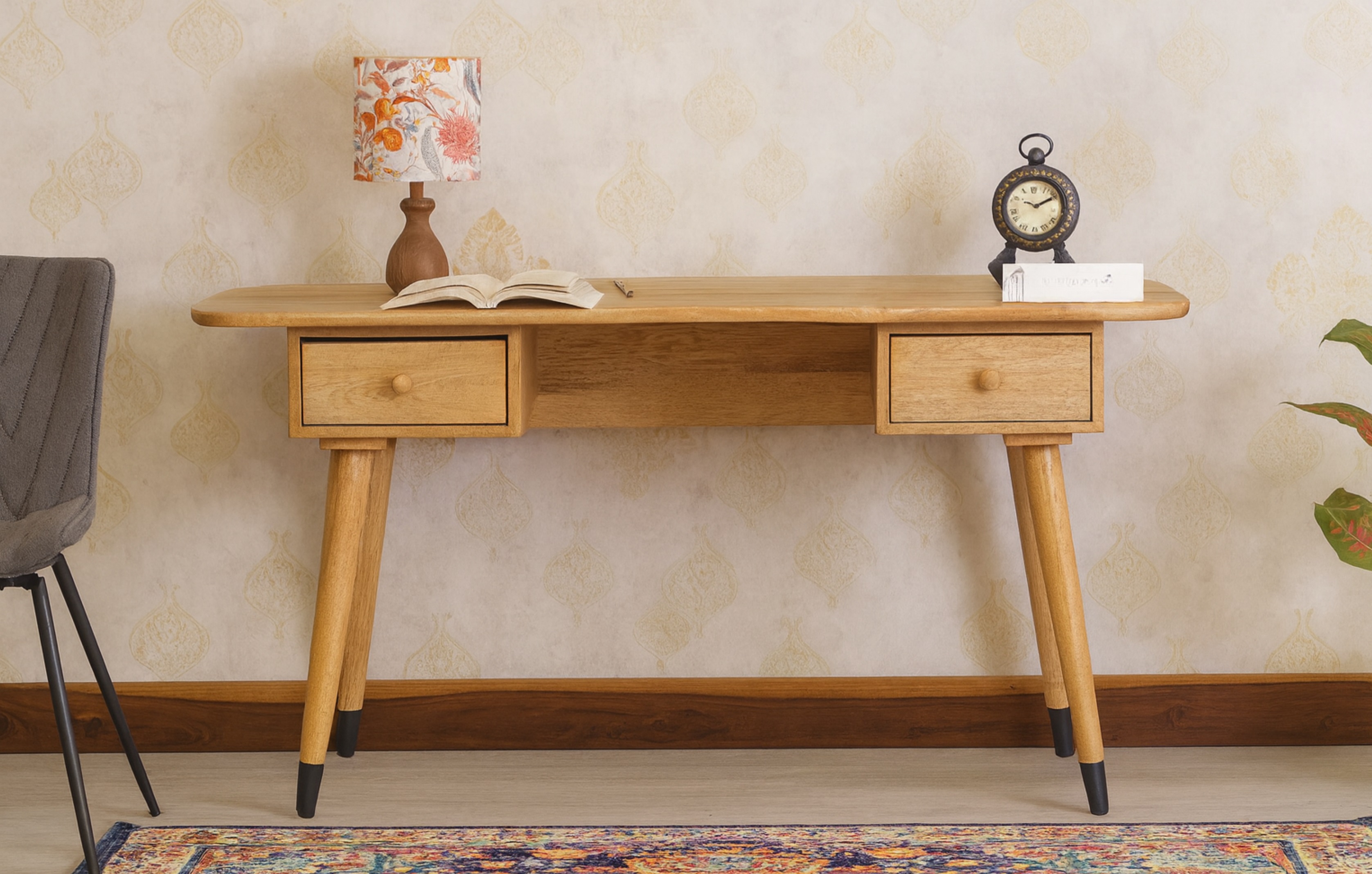 Pine Wood Study Desk