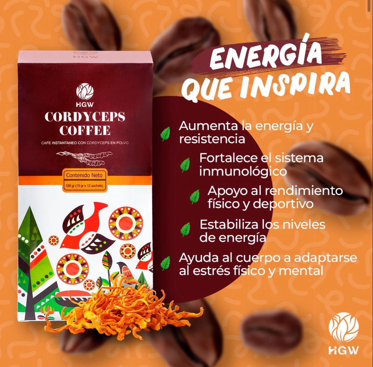Café premium con Cordyceps - HGW