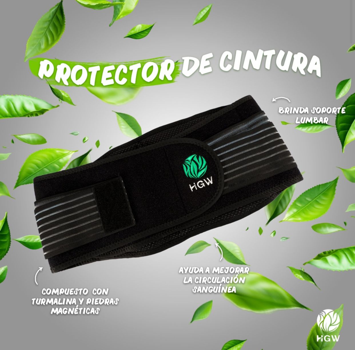 Faja Térmica Auto-calentable de Turmalina de HGW – Alivio Lumbar y Relajación Muscular