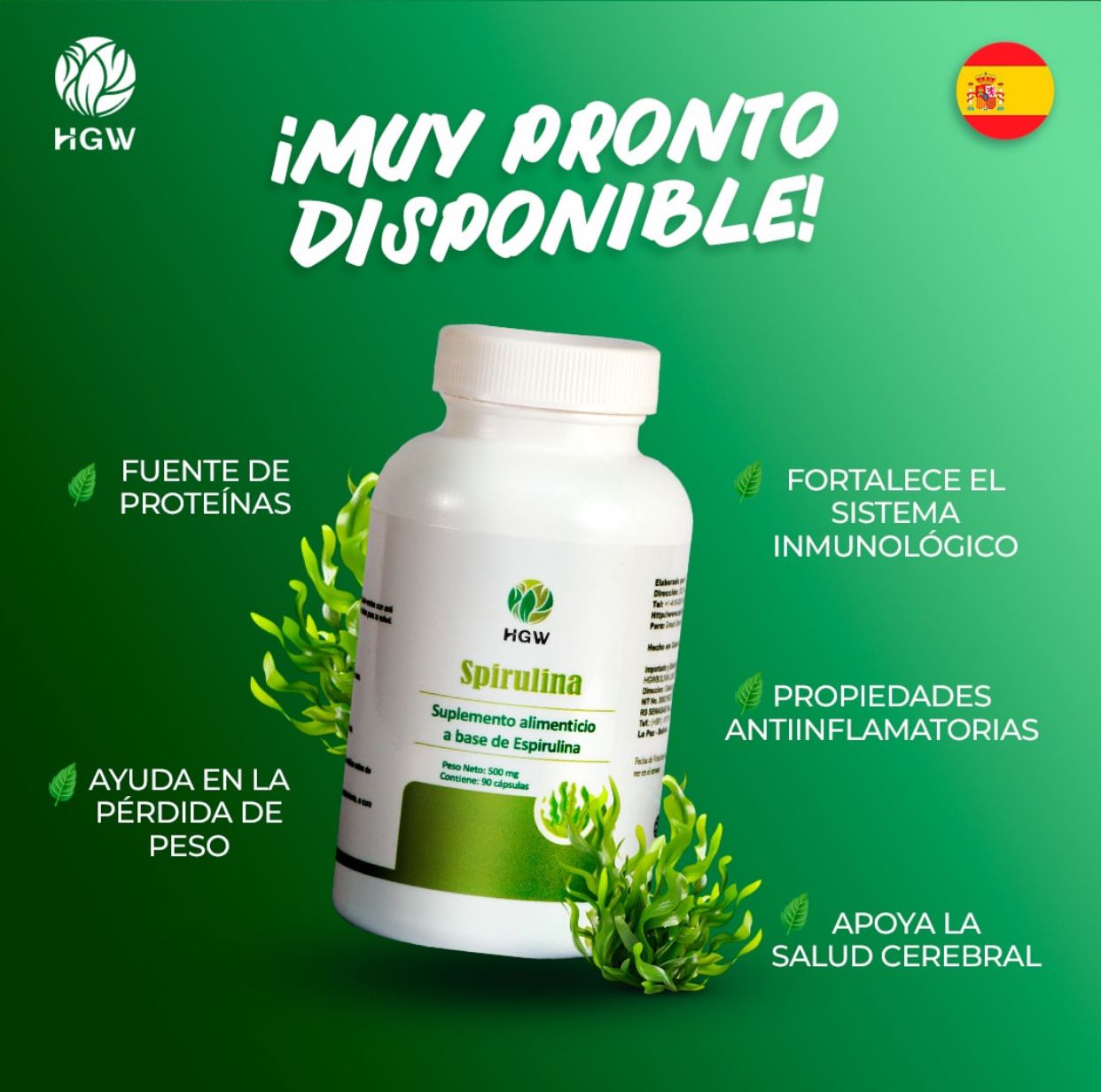Espirulina plus con Ginseng - HGW
