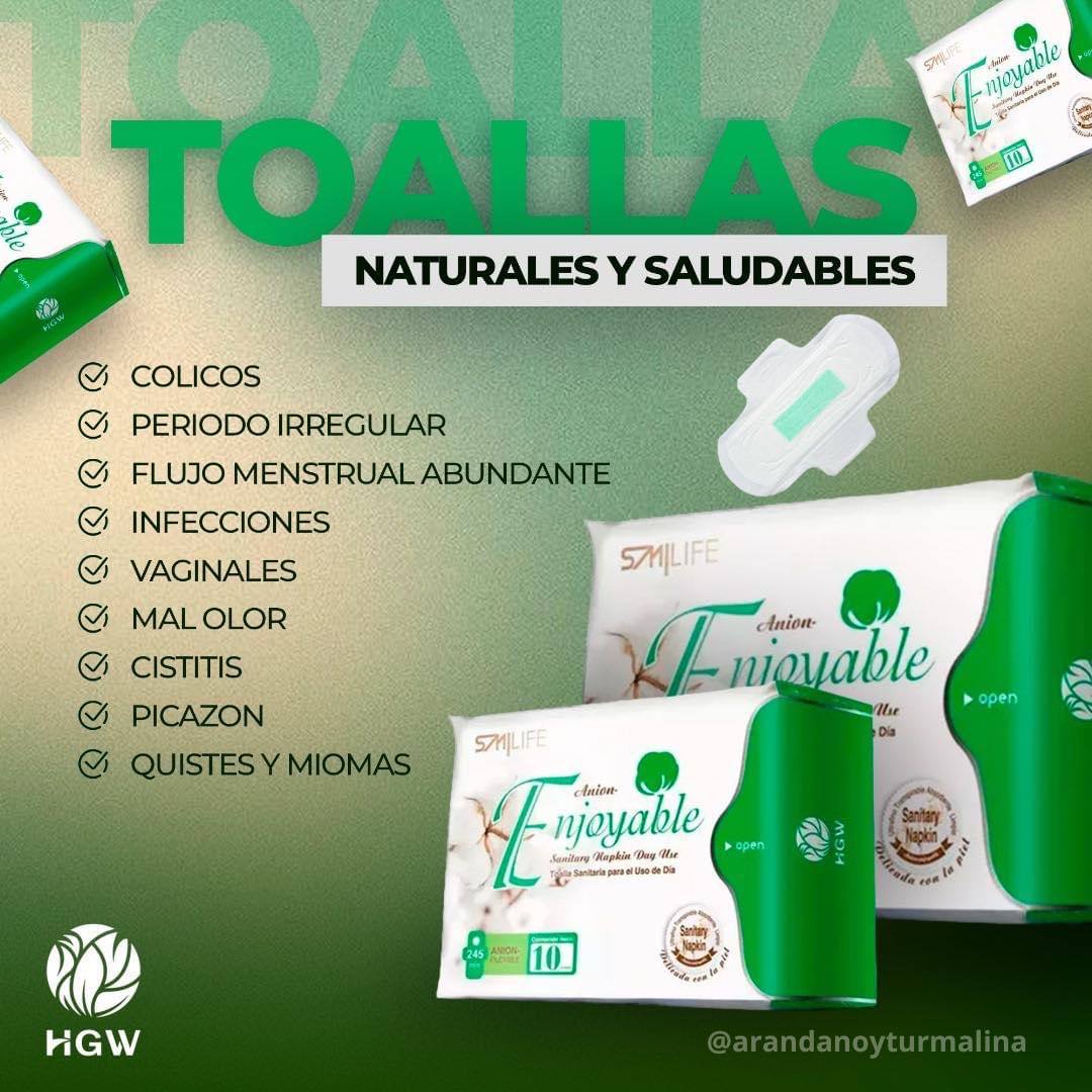 Toallas / Compresas para cólicos, miomas de Dia con Turmalina - HGW
