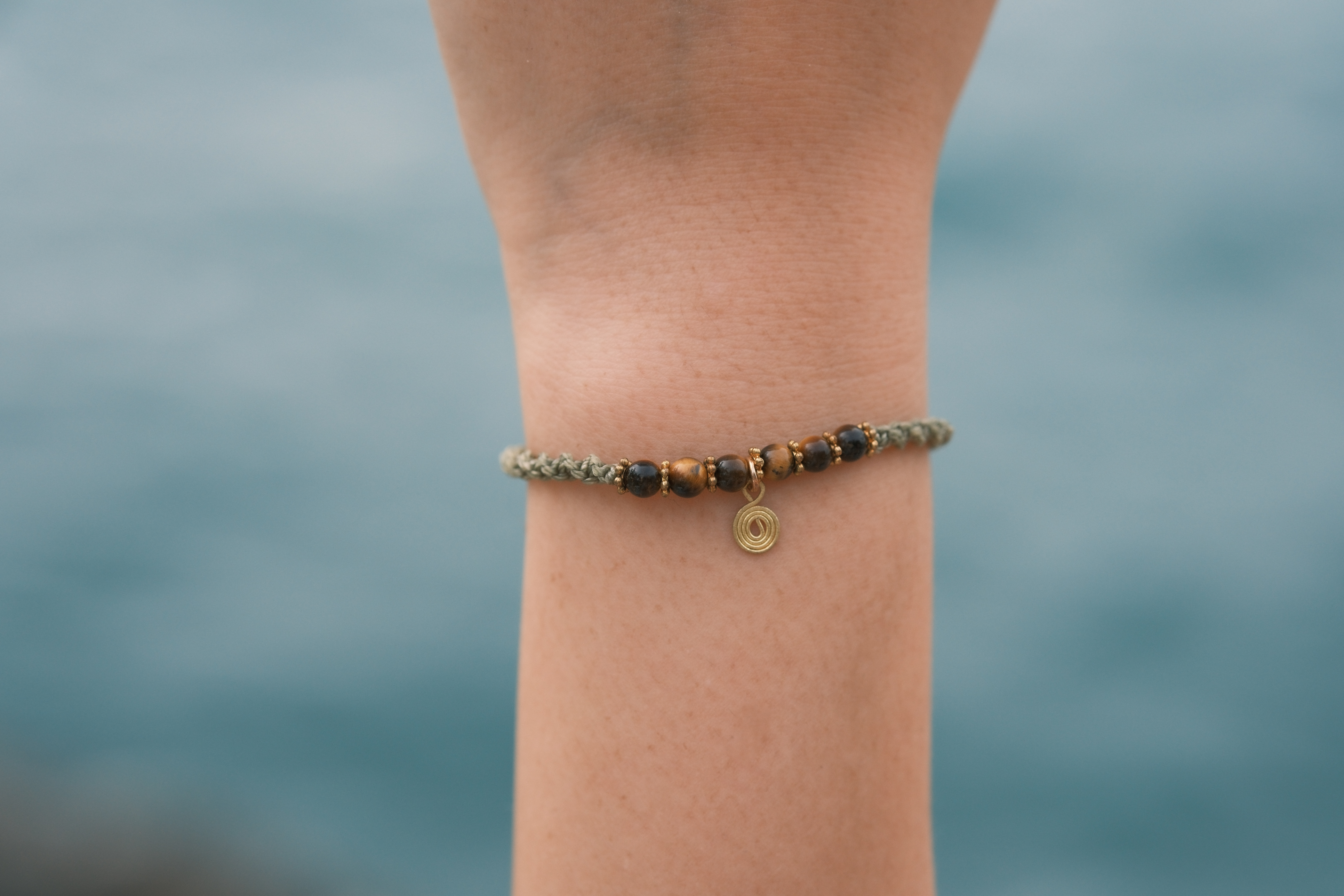 Dusty Green Spiral Bracelet