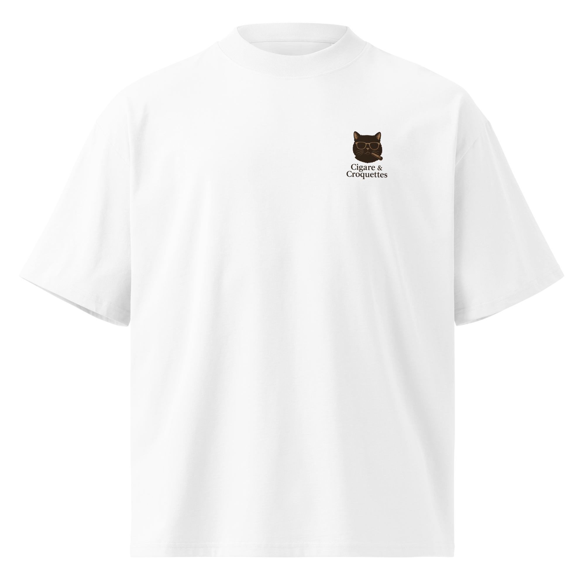 Cigare & Croquettes Golf Cat Oversized Tee Shirt White Woman