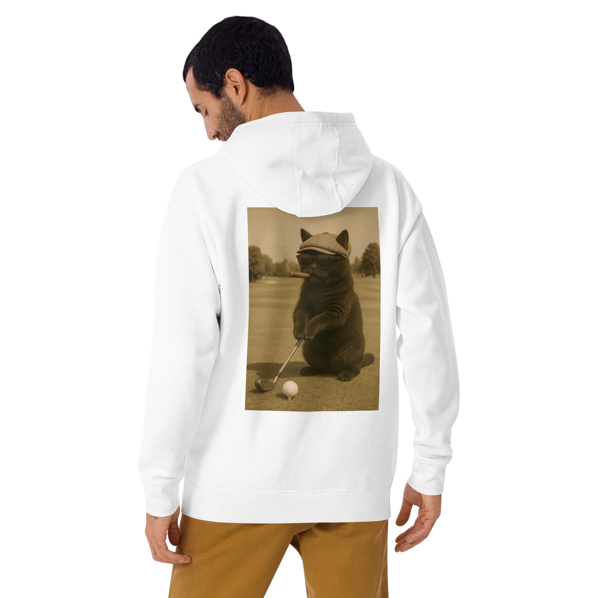 Cigare & Croquettes Golf Cat Hoddie White