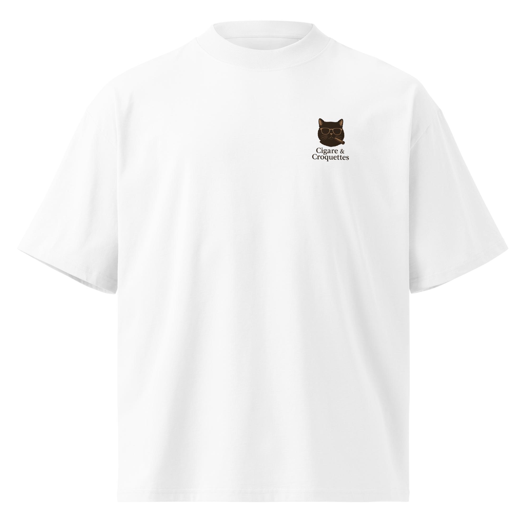 Cigare & Croquettes Beach Cat Oversized Tee Shirt White Woman