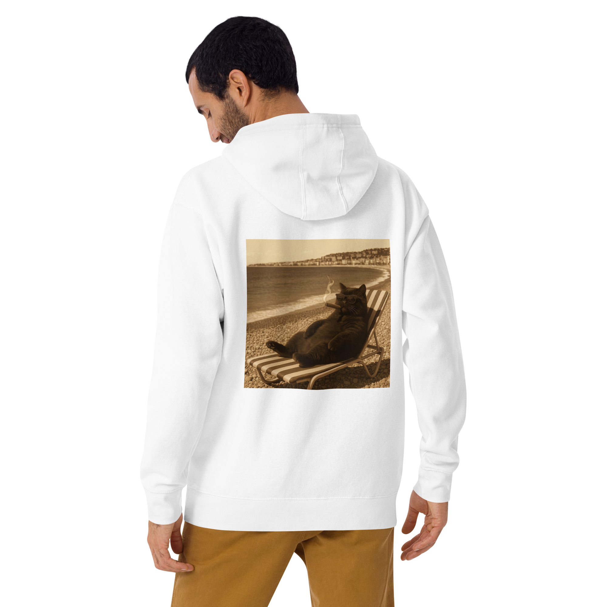 Cigare & Croquettes Beach Cat Hoddie White