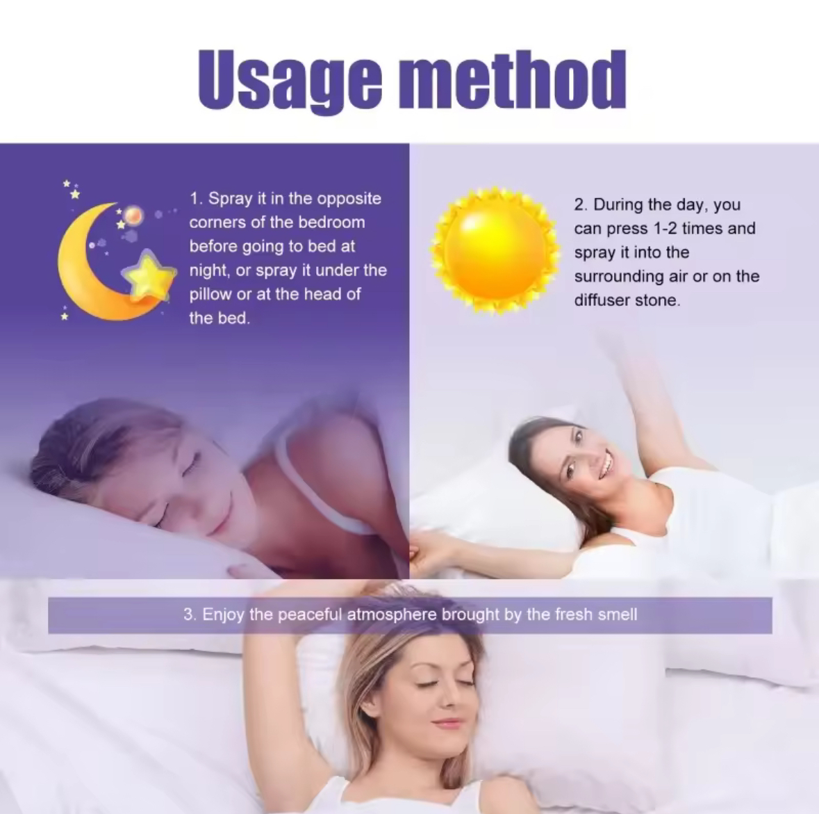 Sleeping Spray Aromatherapy Deep Sleep Improve Sleeping Spray Essential Lavender Relieve fatigue anxiety help Relax body fall asleep Mist