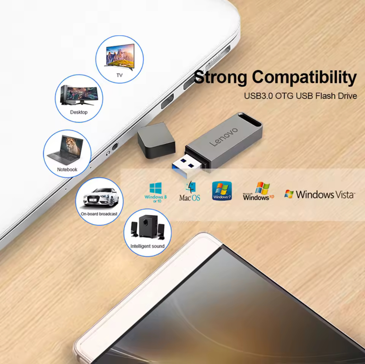 Lenovo 16TB Usb 3.0 Pendrive High Speed Pen Drive Metal Waterproof Usb Flash Drives Memory Usb Stick