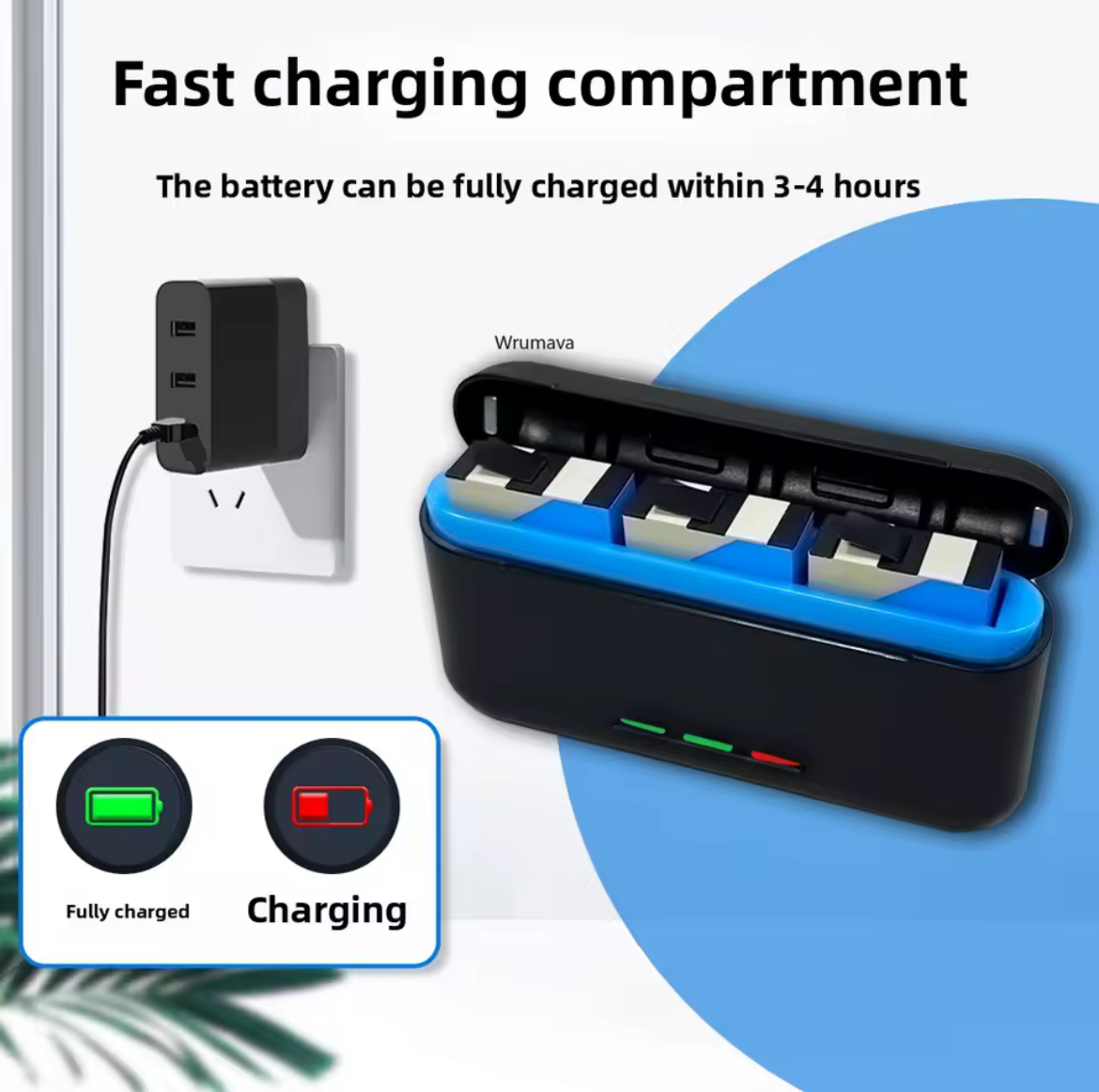 Charging Dock for Nintendo Switch Battery Charger Portable Charging Case for GoPro Hero 09 10 11 12 with LED Display Magnetic Lid Pocket Size