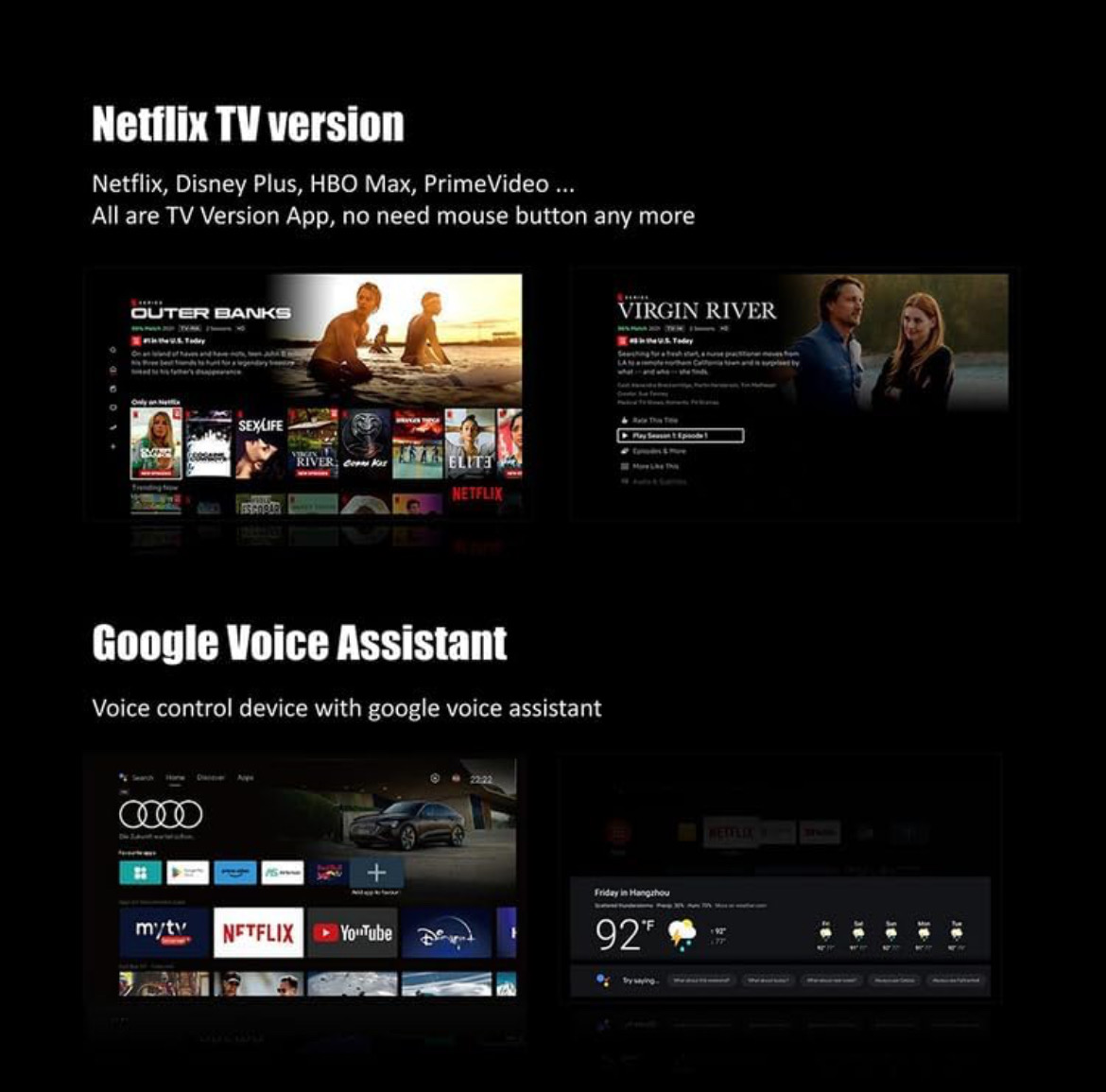 Smart TV Box Android tv box streaming 4K OTT TV box with Free TV Channels Android 11, Voice Remote control IPTV box Ultra HD Streaming