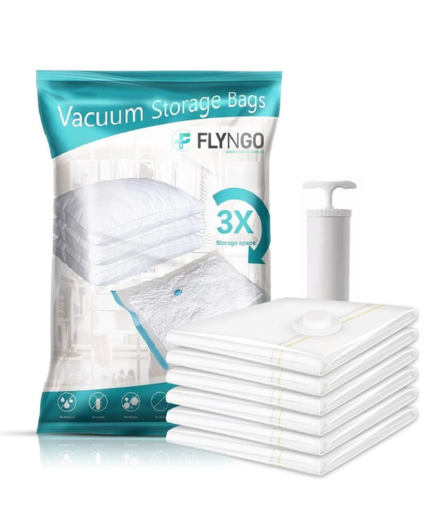 Ziplock Vacuum Storage Bags – Pack of 5 (White)