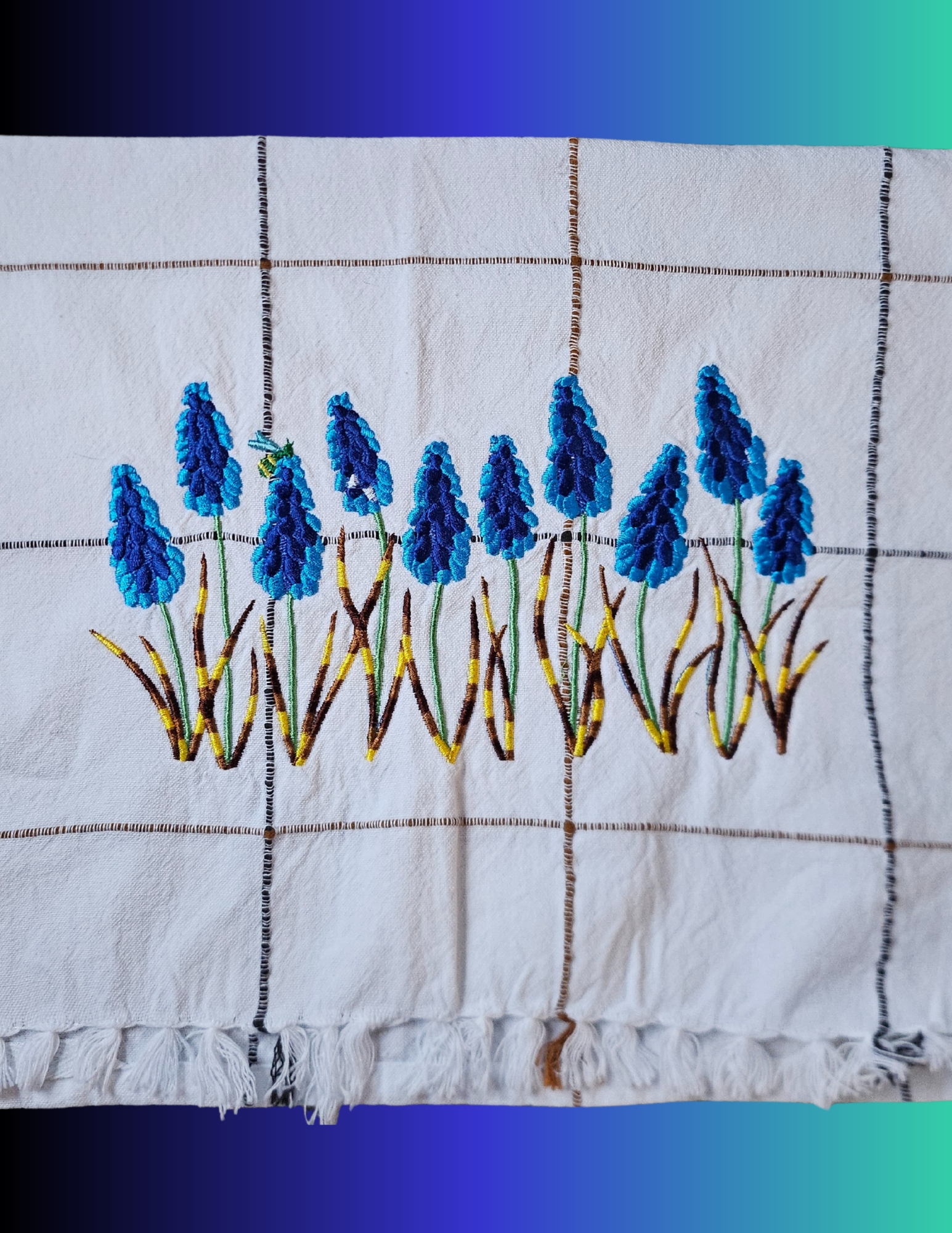 Blue Flowers Hand Towel
