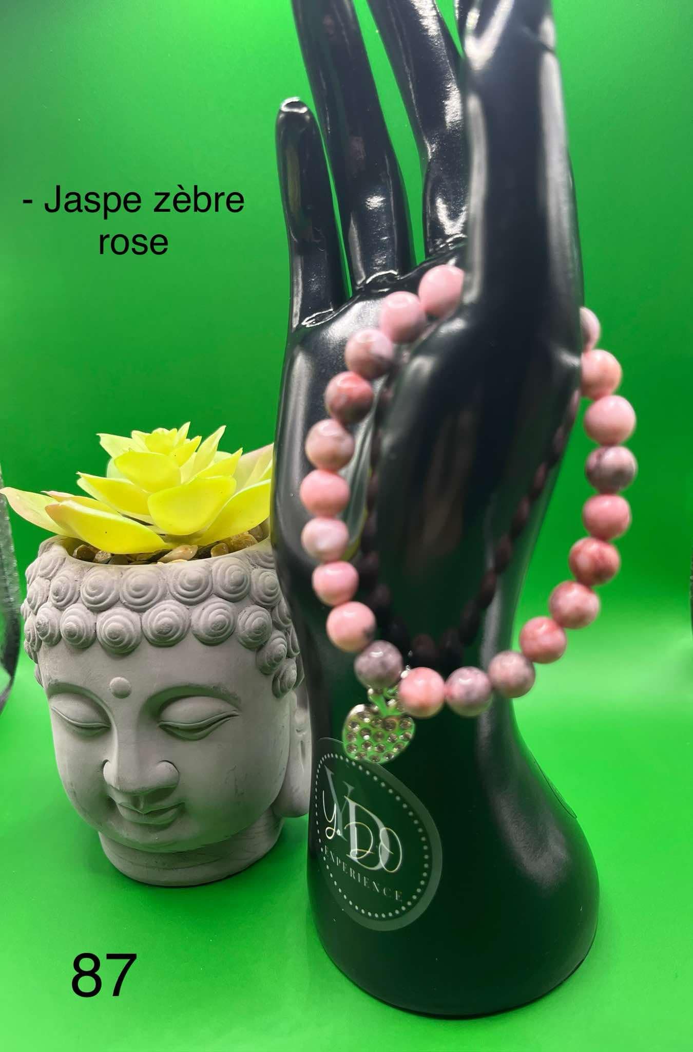 Bracelet en Jaspe Zèbre Rose (87)