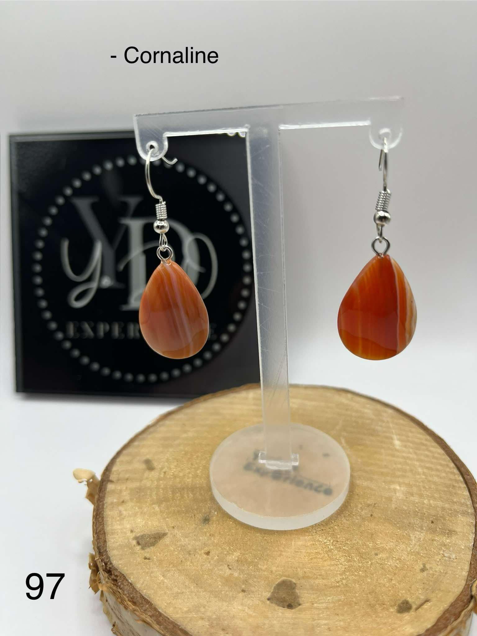 Boucles d'oreilles en cornaline (97)
