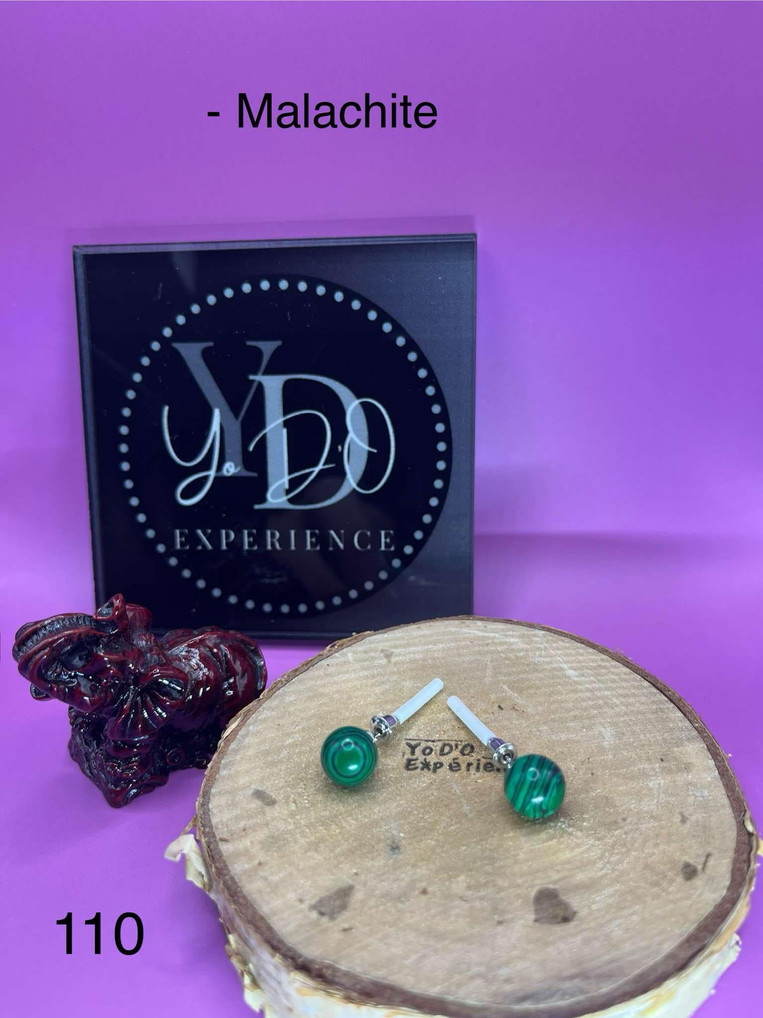 Boucles d'oreilles en malachite (110)