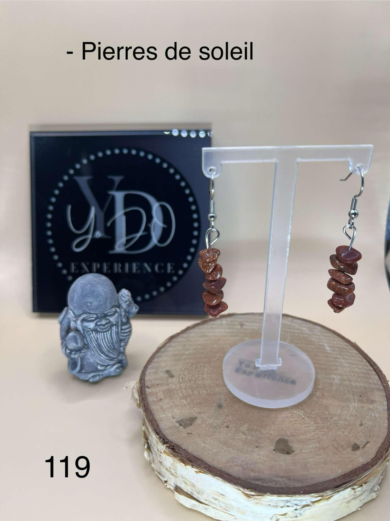 Boucles d'oreilles en pierres de soleil (119)