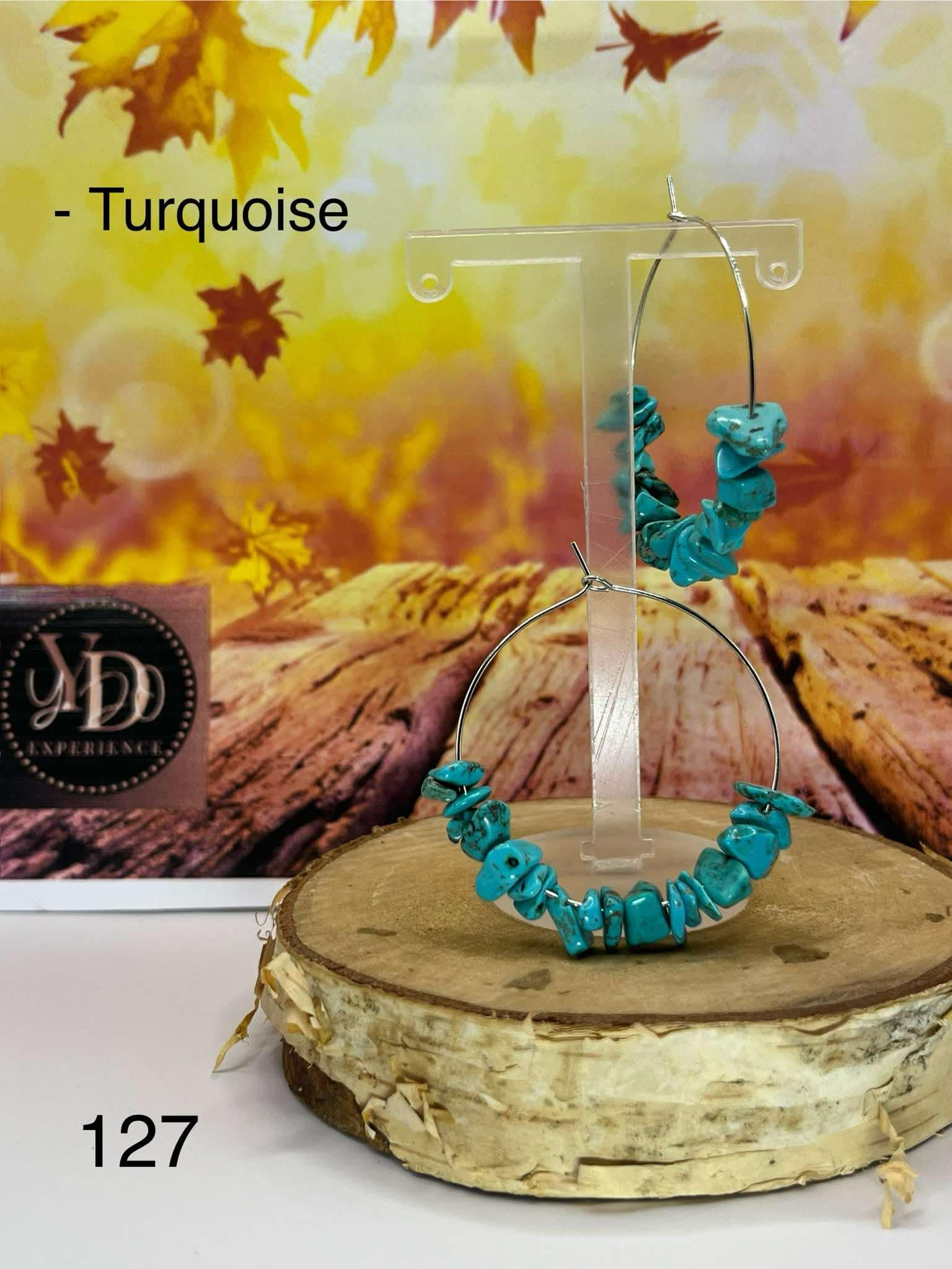 Boucles d'oreilles en turquoise (127)