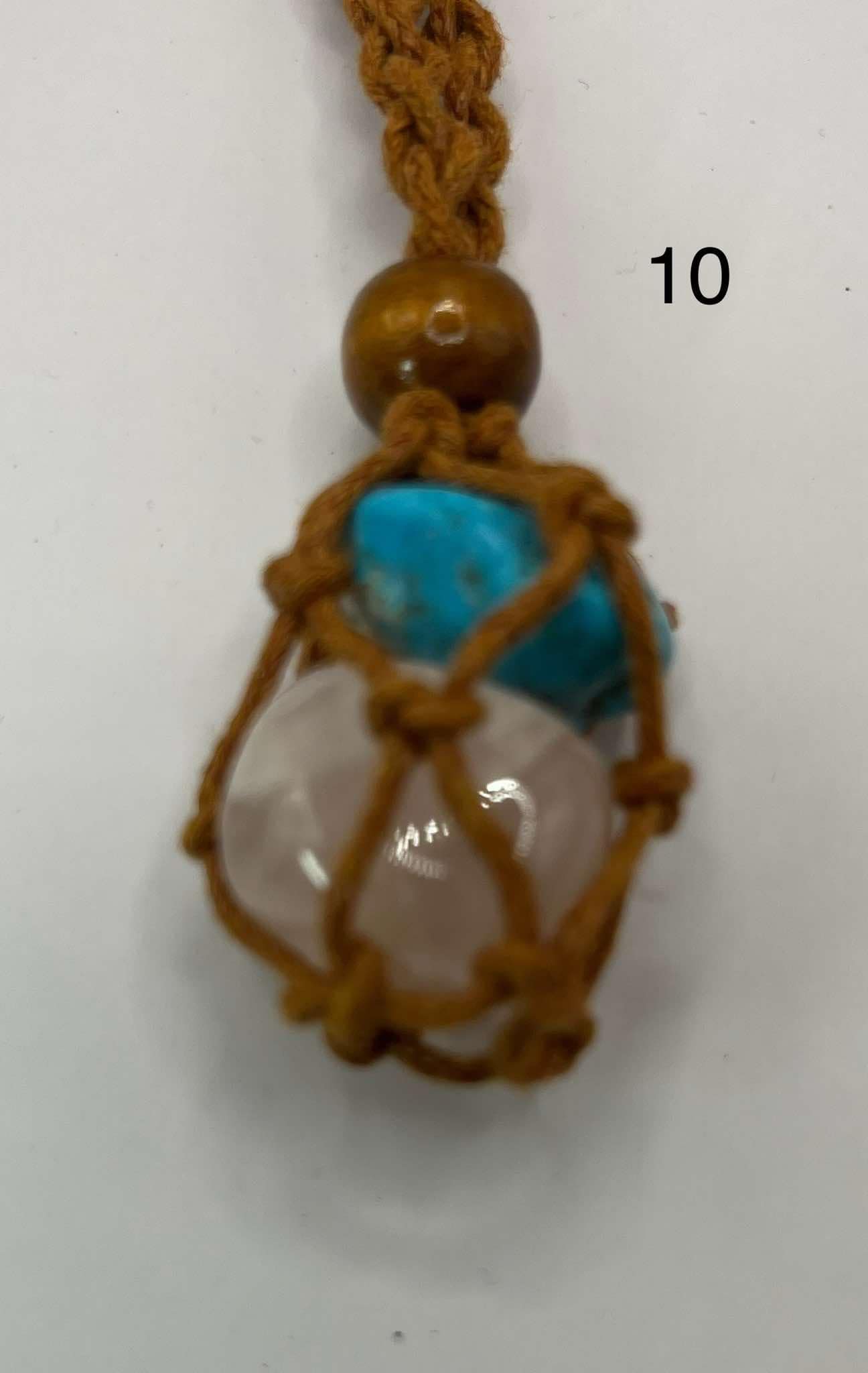 Pendentif pour chien en turquoise et quartz rose (10)