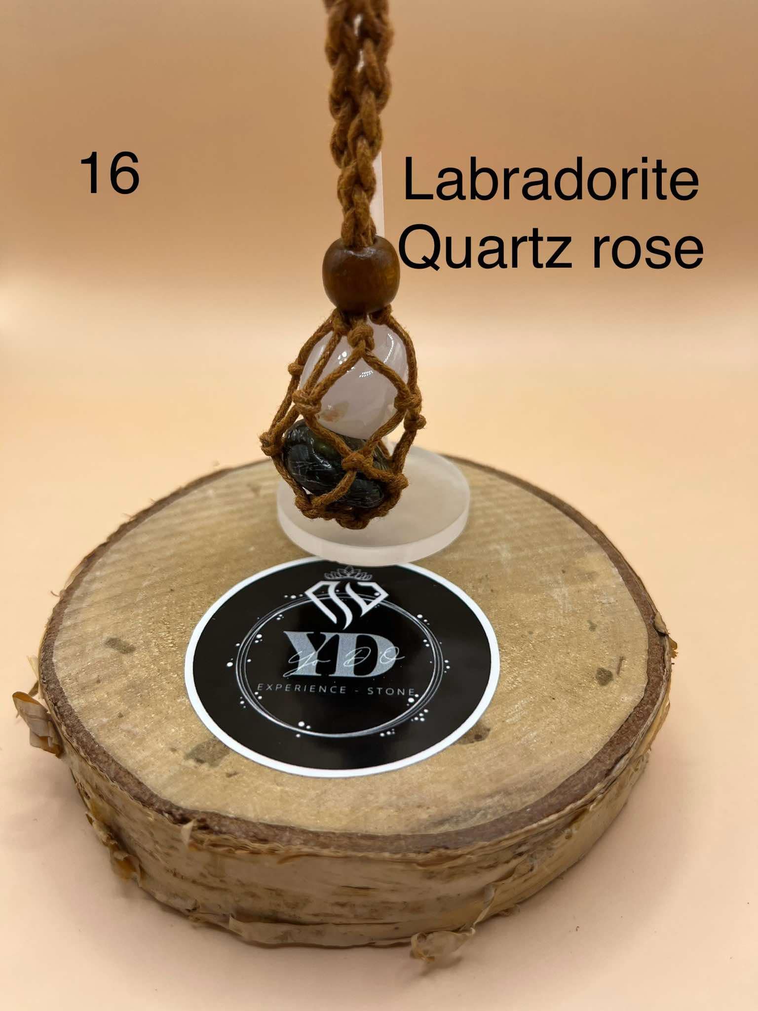 Pendentif pour chien en Quartz rose en labradorite (16)