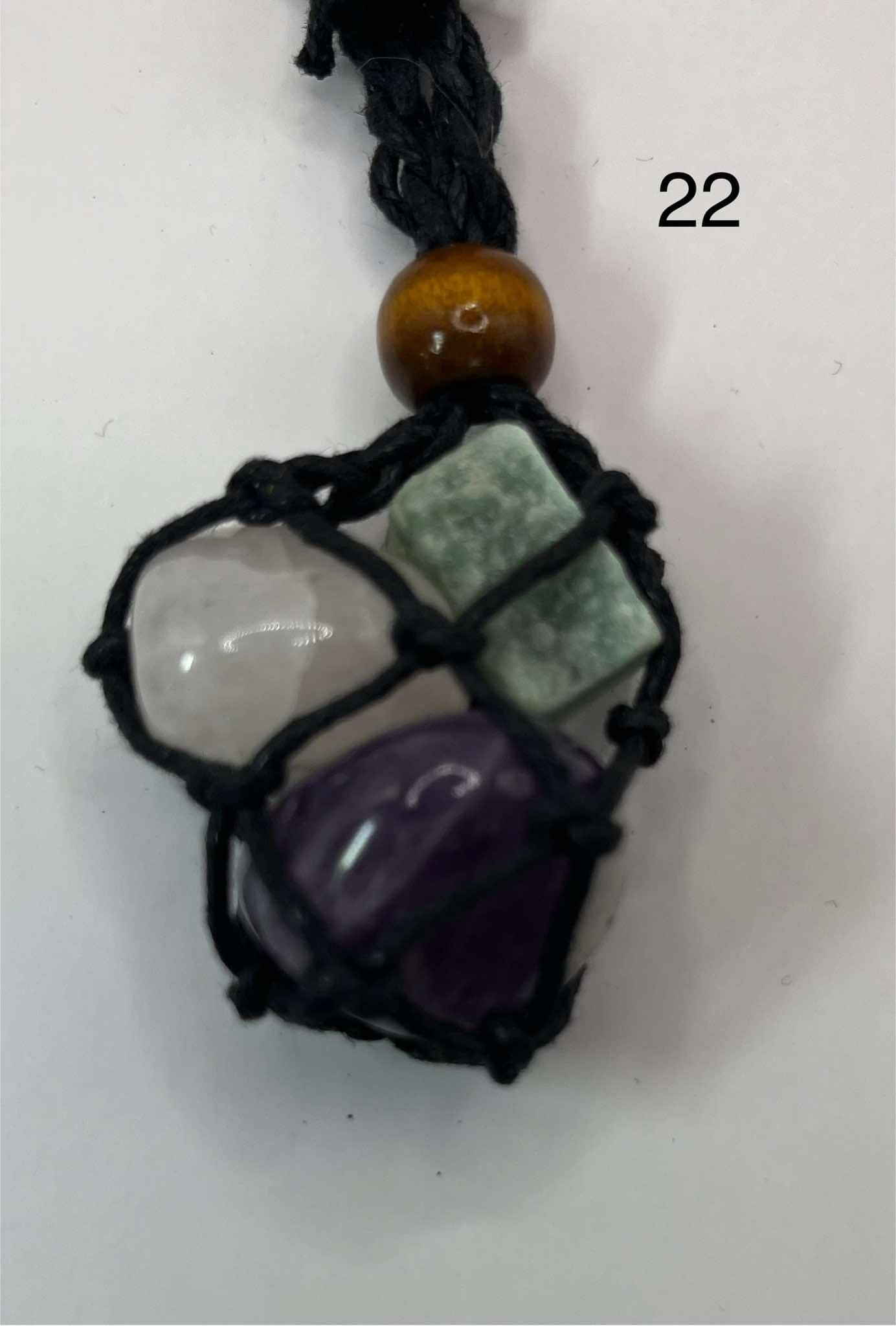 Pendentif pour chien en améthyste, aventurine et quartz rose (22)
