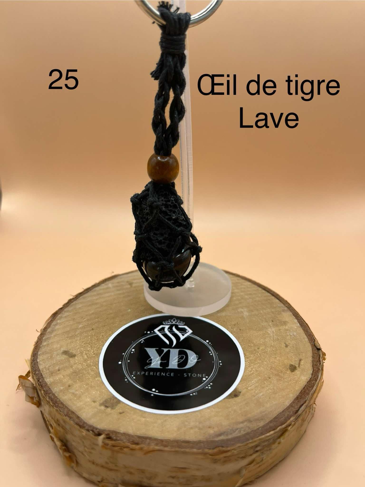 Pendentif pour chien Œil de tigre et Lave (25)