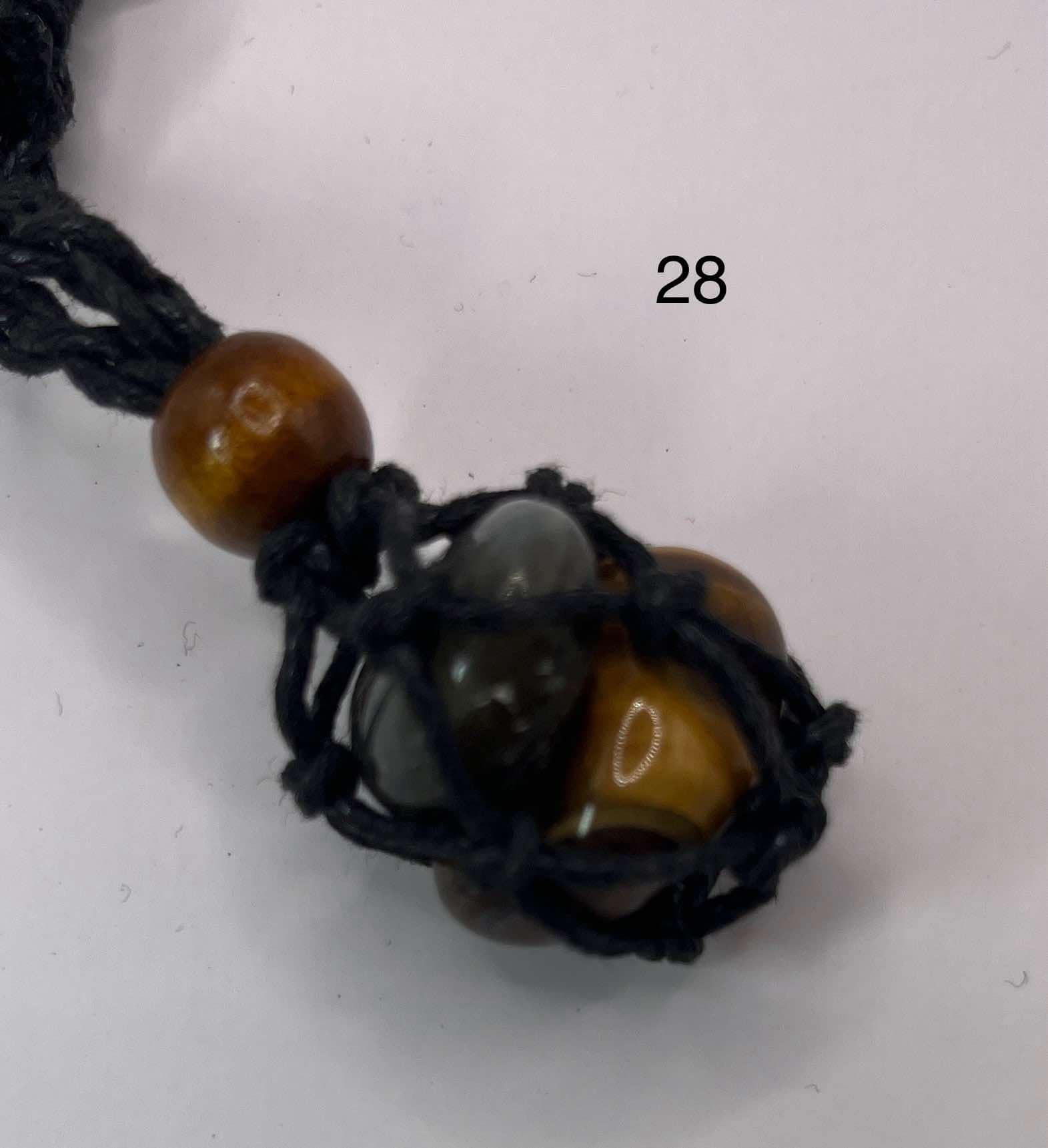 Pendentif pour chien en labradorite et œil de tigre (28)