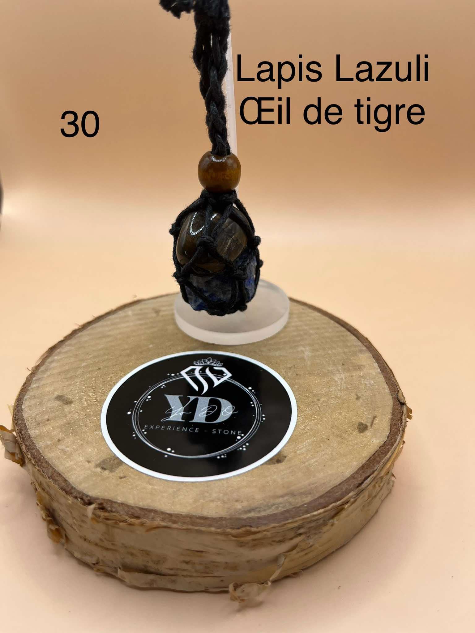 Pendentif pour chien en Lapis Lazuli et Œil de tigre (30)