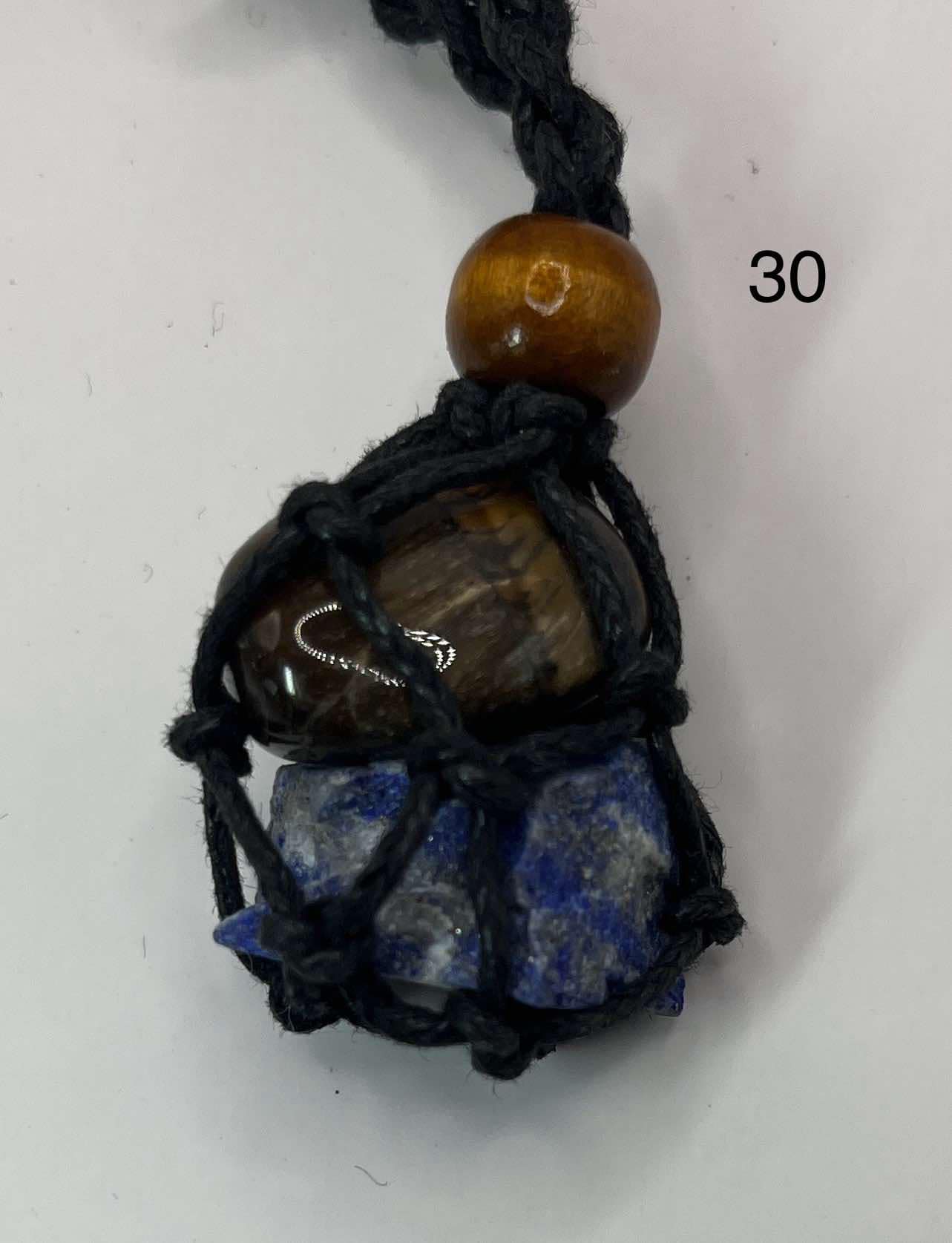 Pendentif pour chien en Lapis Lazuli et Œil de tigre (30)