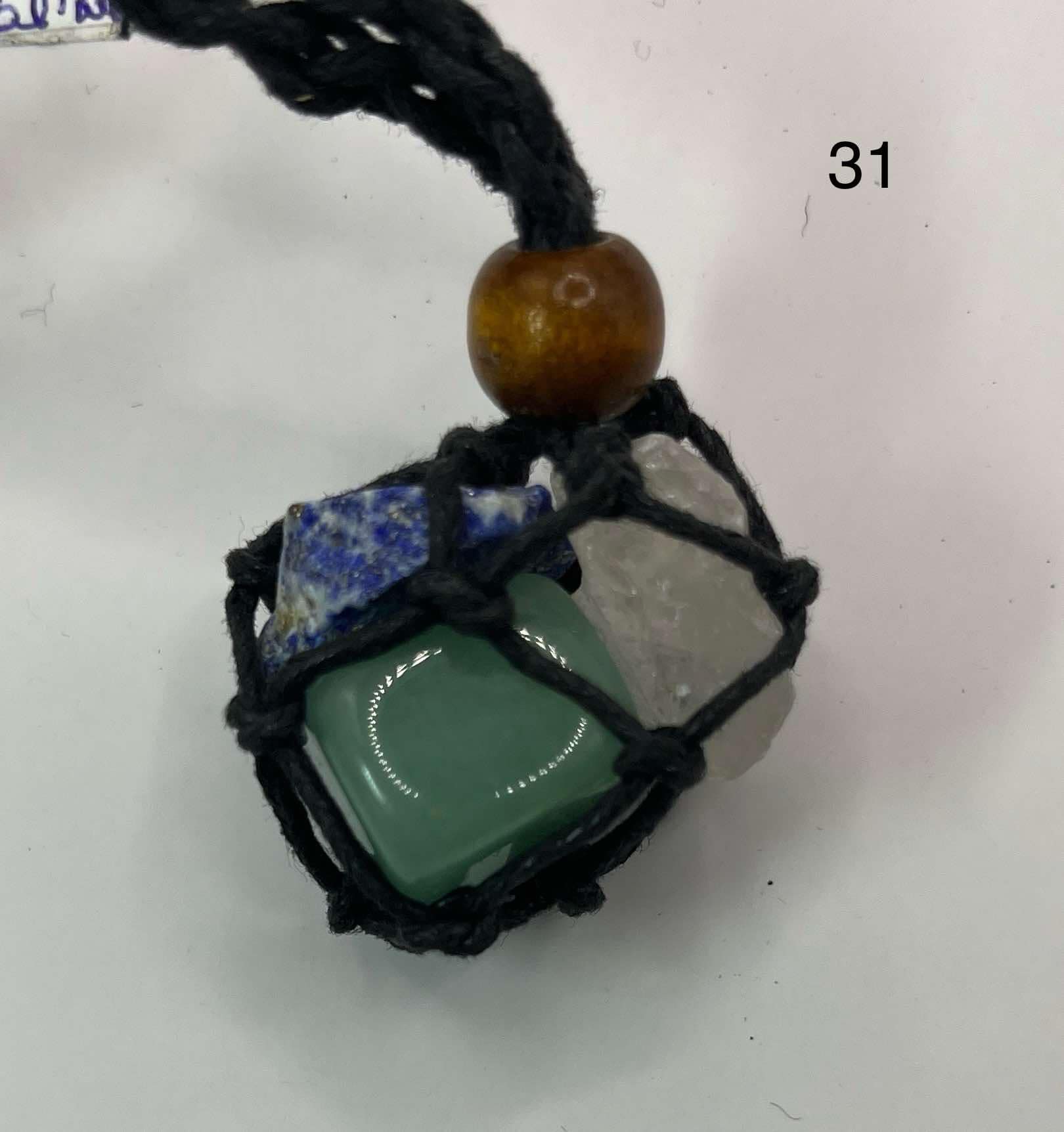 Pendentif pour chien en Lapis Lazuli, aventurine et cristal de roche (31)