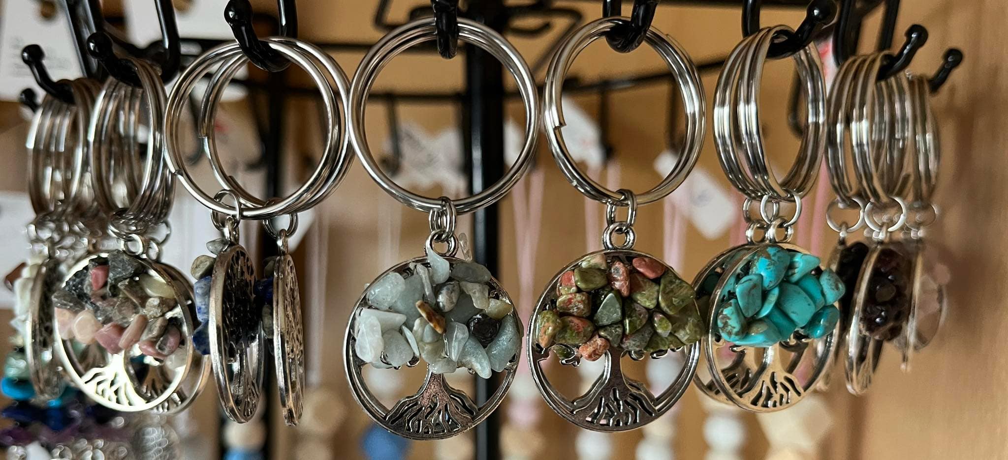 Porte-clés arbre de vie en pierres naturelles (pc2)
