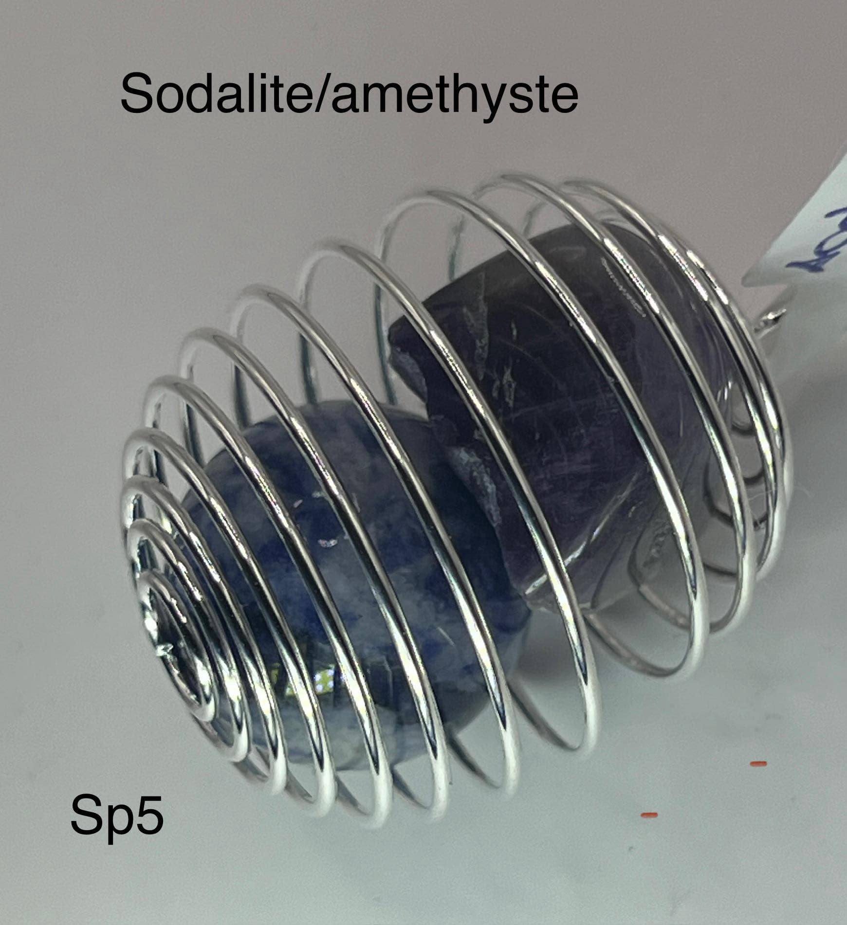Pendentif spiralé Sodalite/améthyste (sp5)