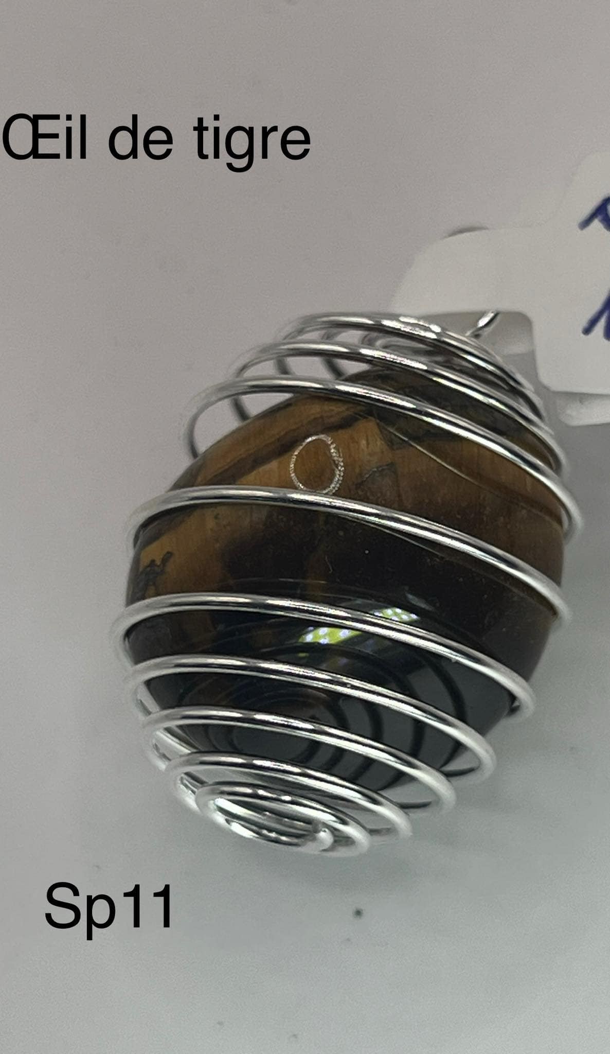 Pendentif spiralé Œil de tigre (sp11)