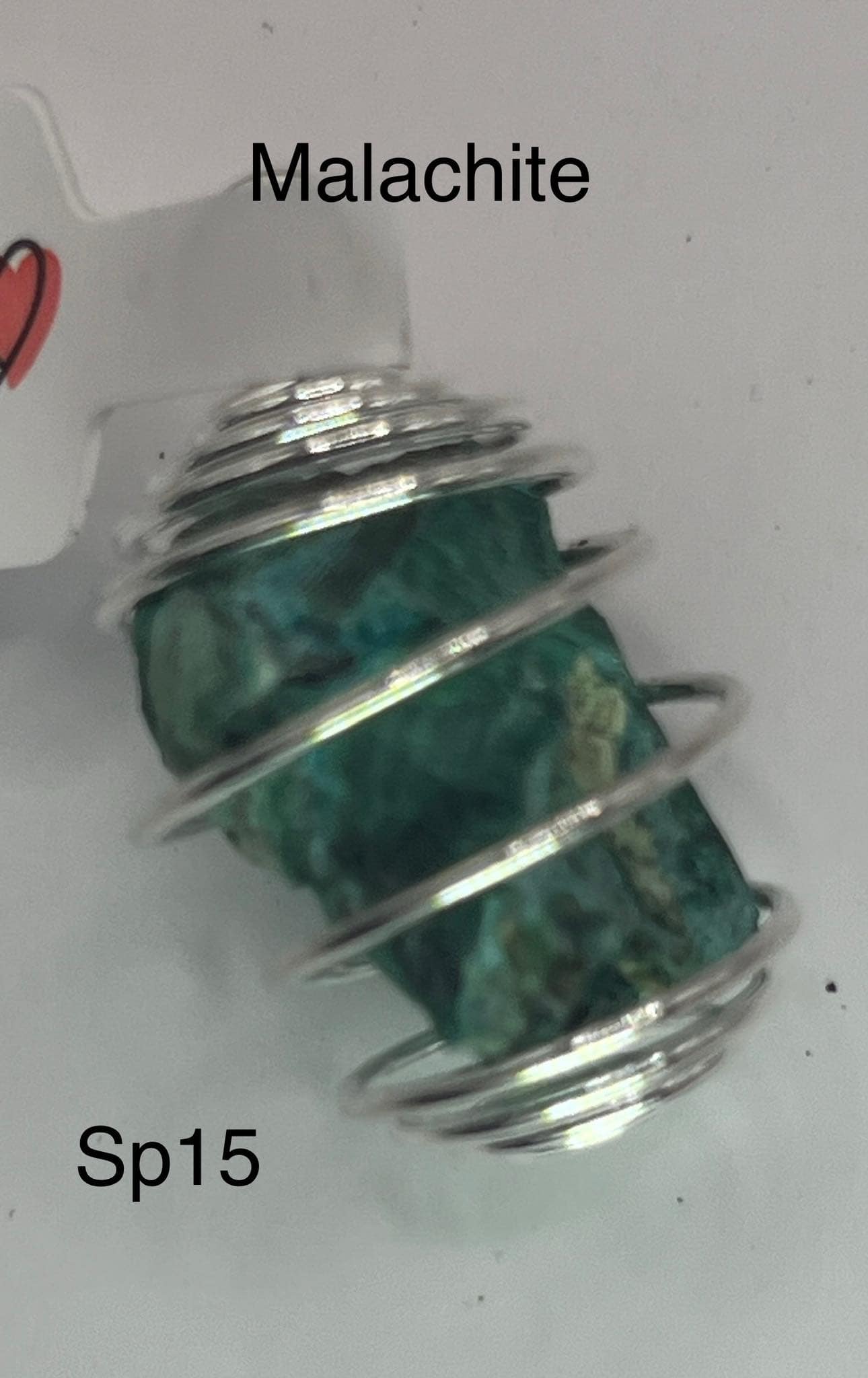 Pendentif spiralé en Malachite (sp15)