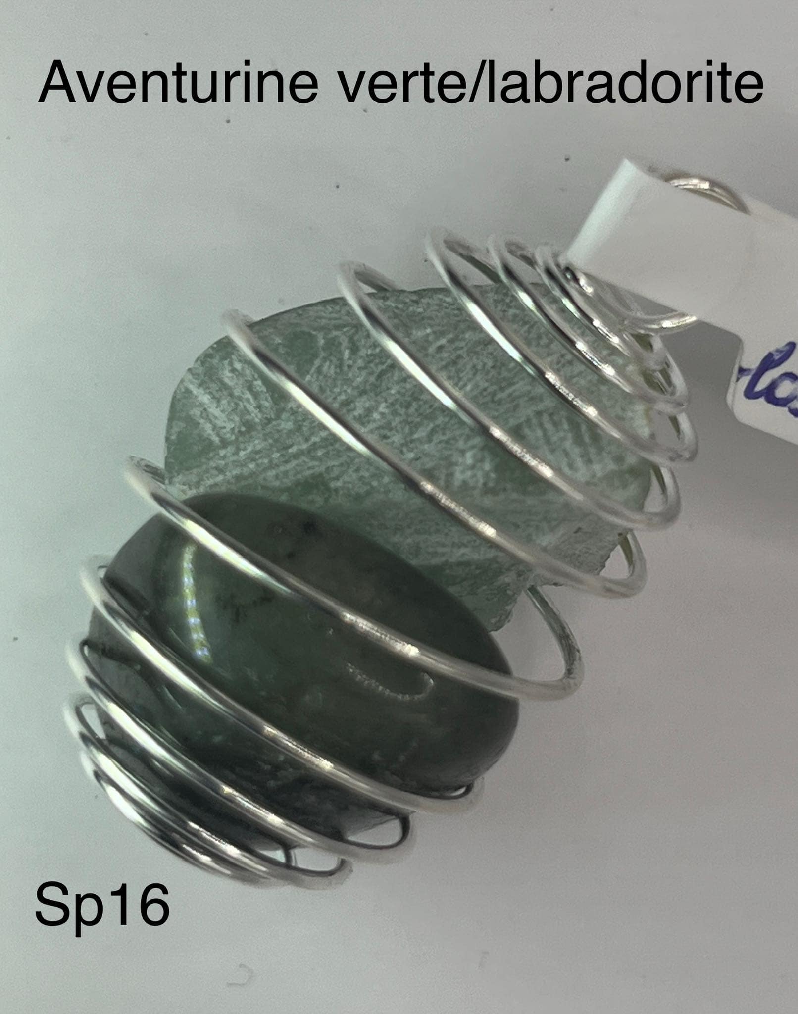 Pendentif spiralé Aventurine Verte/Labradorite (sp16)