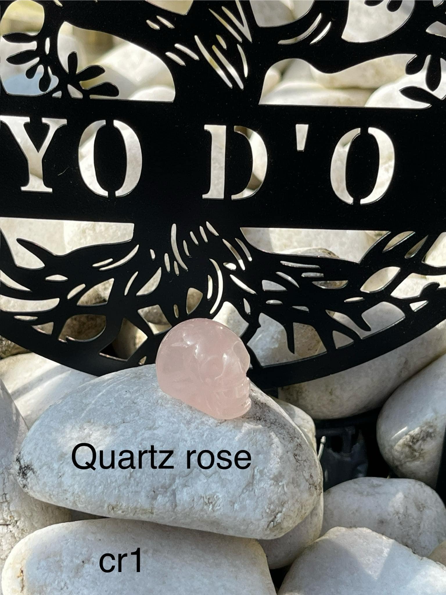 Crâne en Quartz rose (cr1)