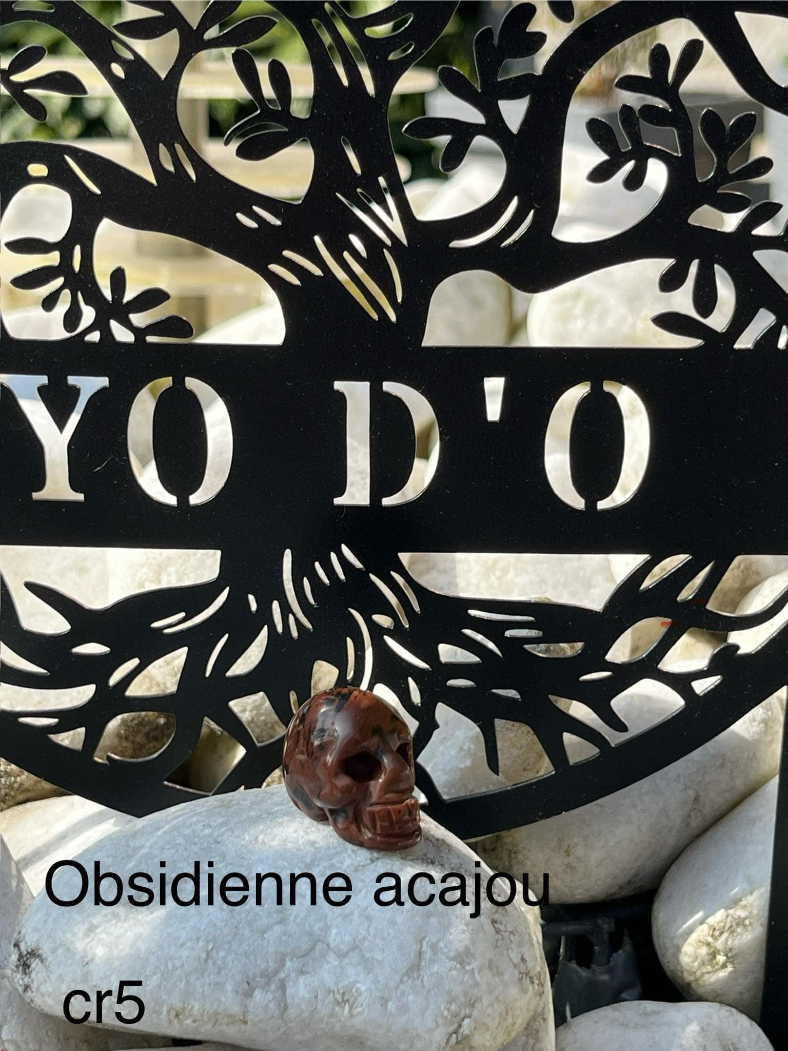 crâne en obsidienne acajou (cr5)