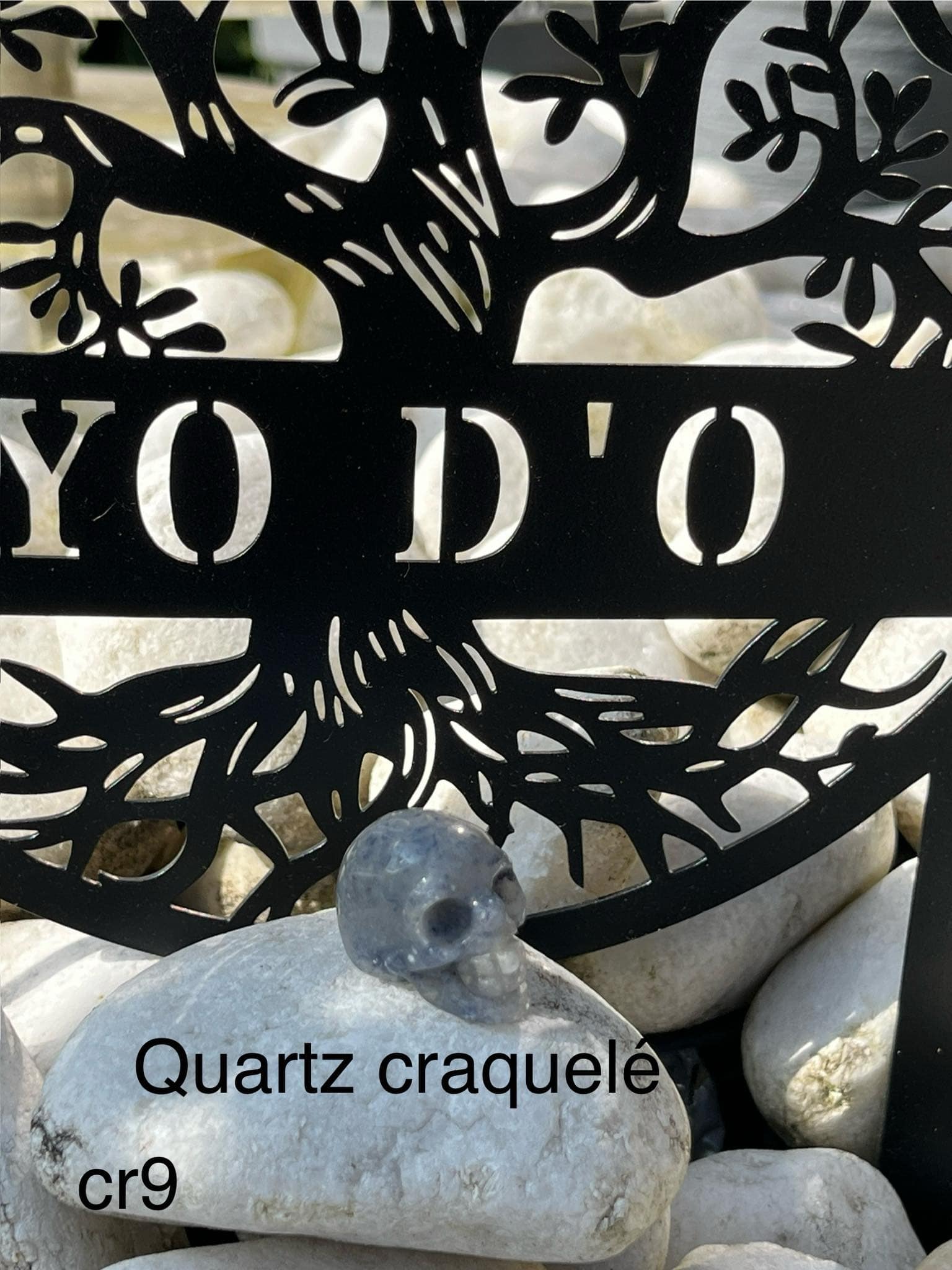 crâne en Quartz craquelé (cr9)