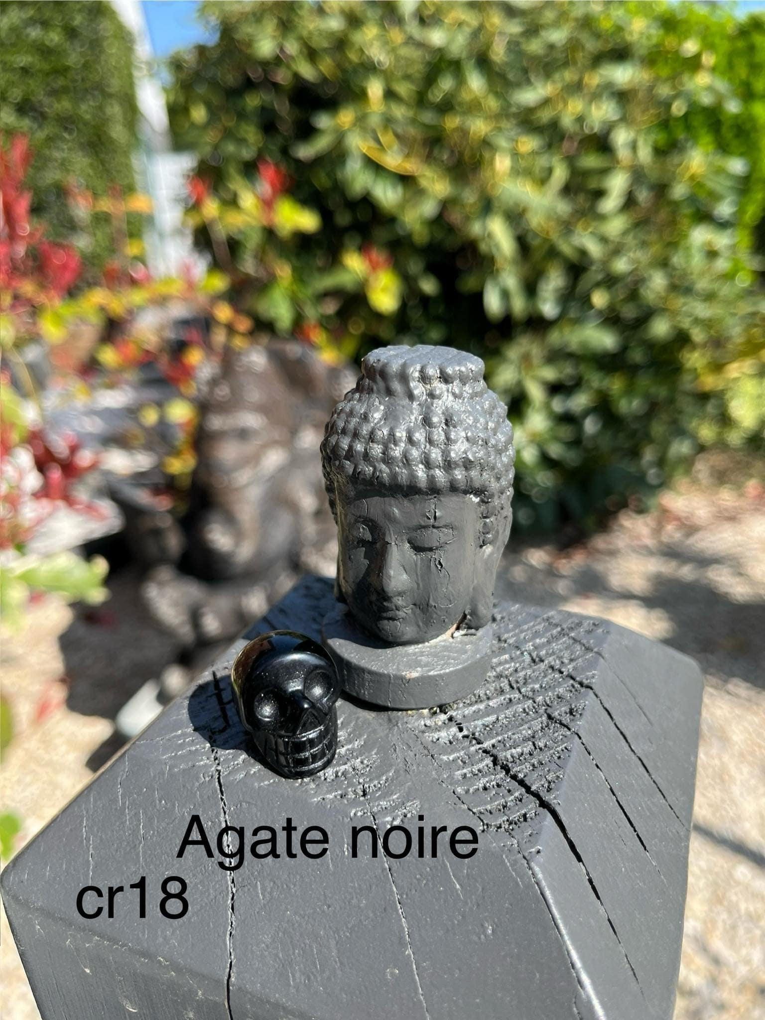 crâne en Agate noire (cr18)